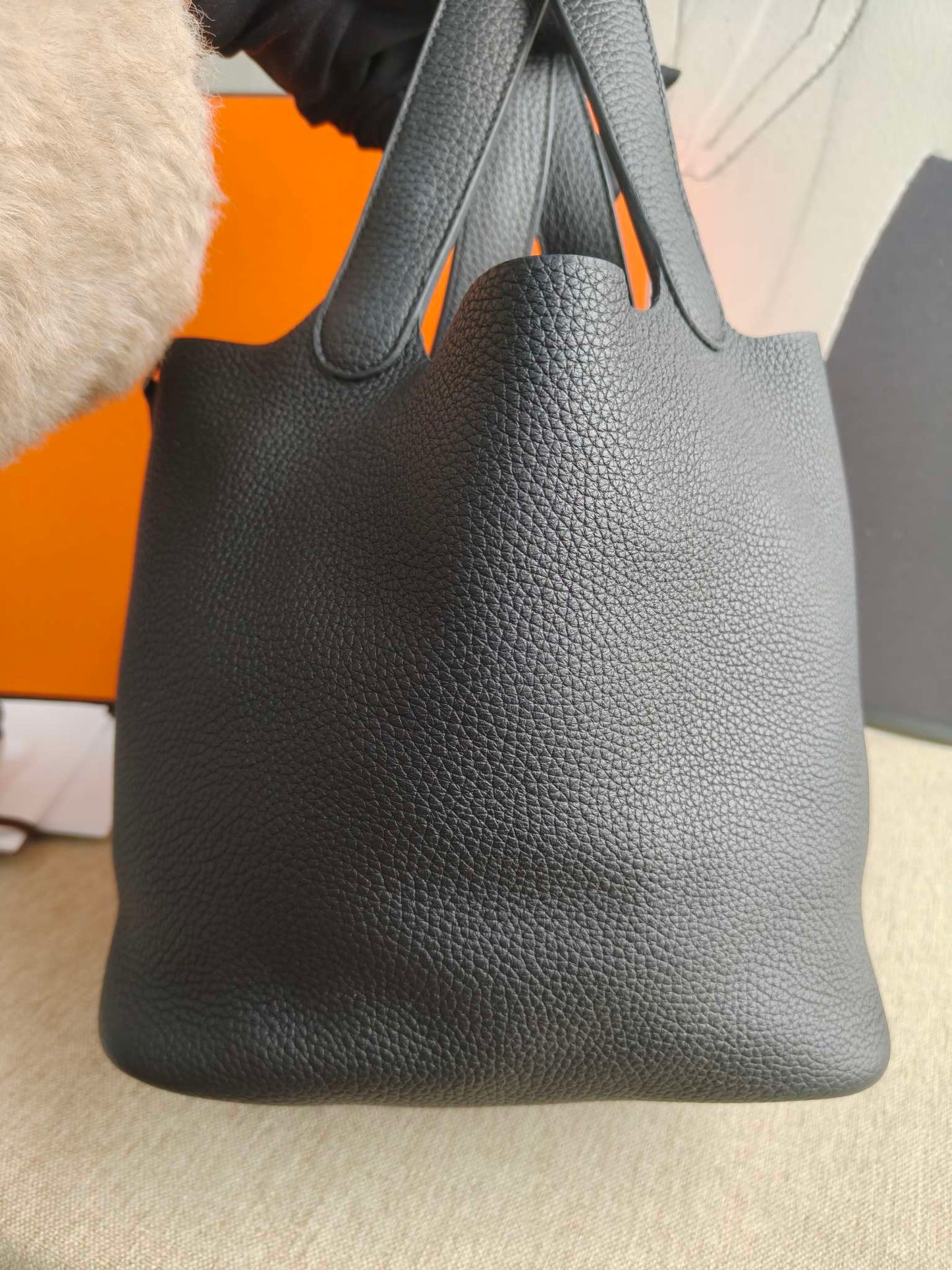 Hermès - Picotin Lock 22 - Taurillon Clemence leather - Black - (Medium)