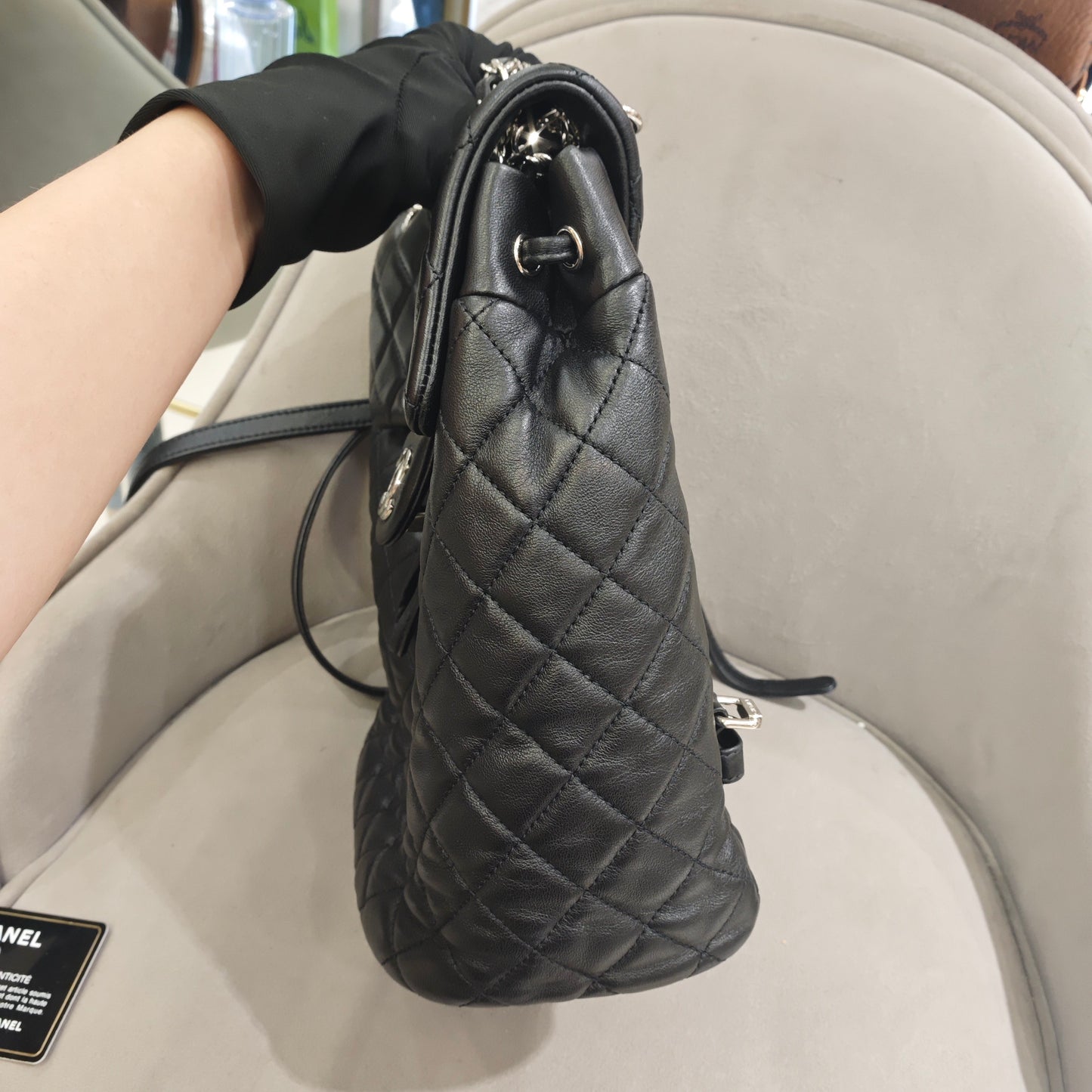 Chanel - Salzburg Backpack - Lambskin leather - Black with Silver-Tone Hardware - (Small)
