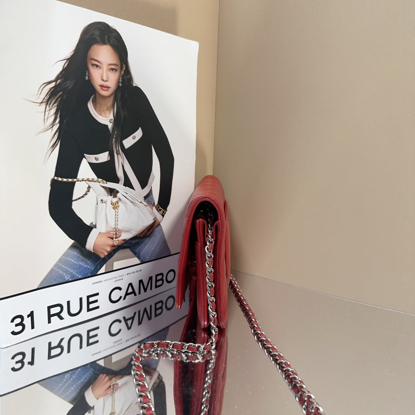 Chanel - Classic Quilted Wallet on Chain (WOC) - Lambskin leather - Red - (mini)