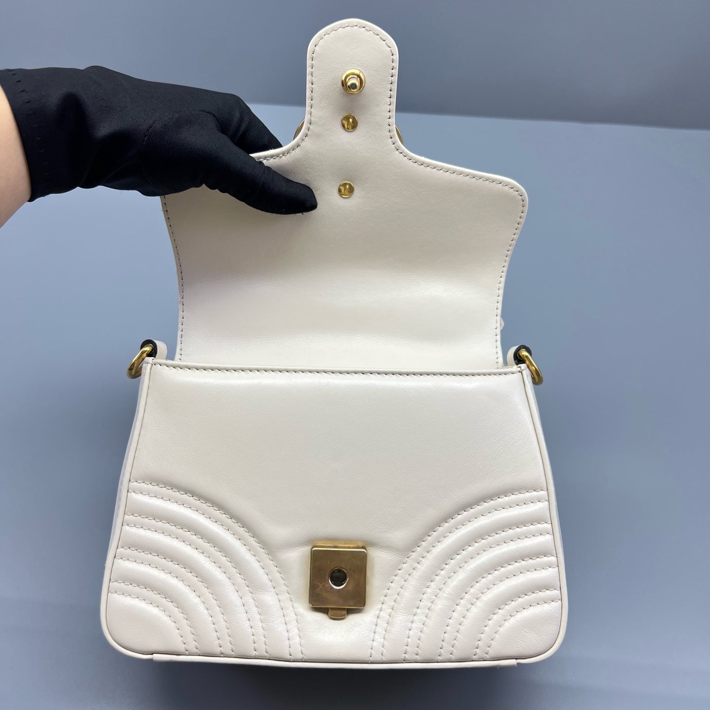 Gucci - GG Marmont Mini Top Handle Bag - Leather - White - (mini)