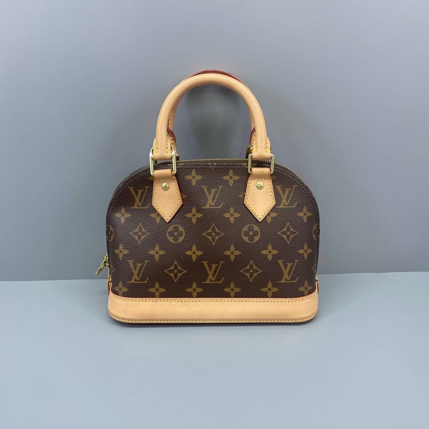 Louis Vuitton - Alma BB - Monogram canvas with natural Vachetta leather trim - Brown - (mini)