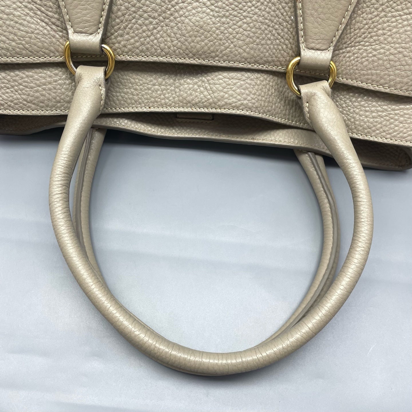Prada - Tote Bag - Grained leather - Grey - (Medium)