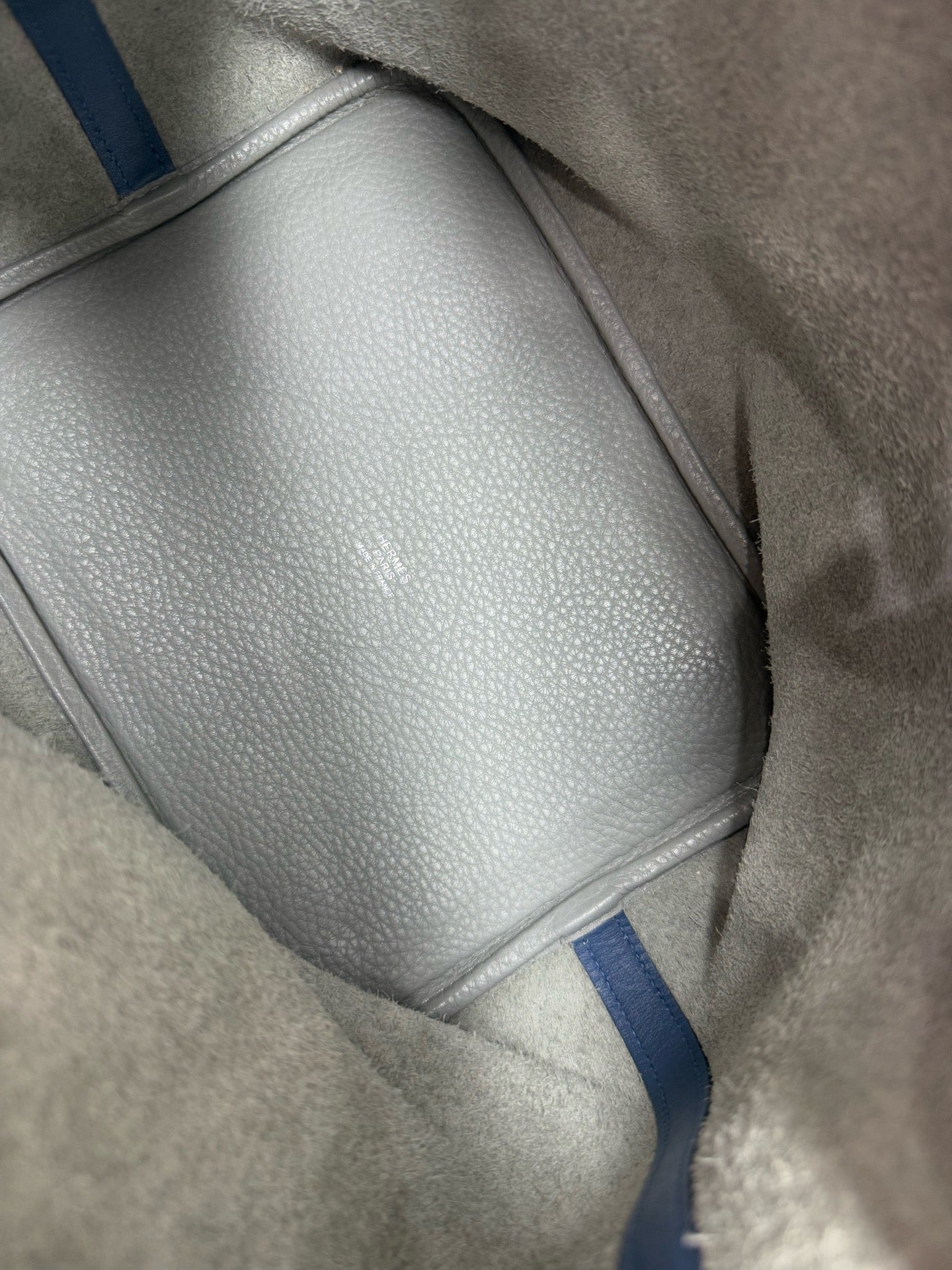 Hermes - Picotin Lock 22 - Taurillon Clemence leather - Grey and Blue - (medium)