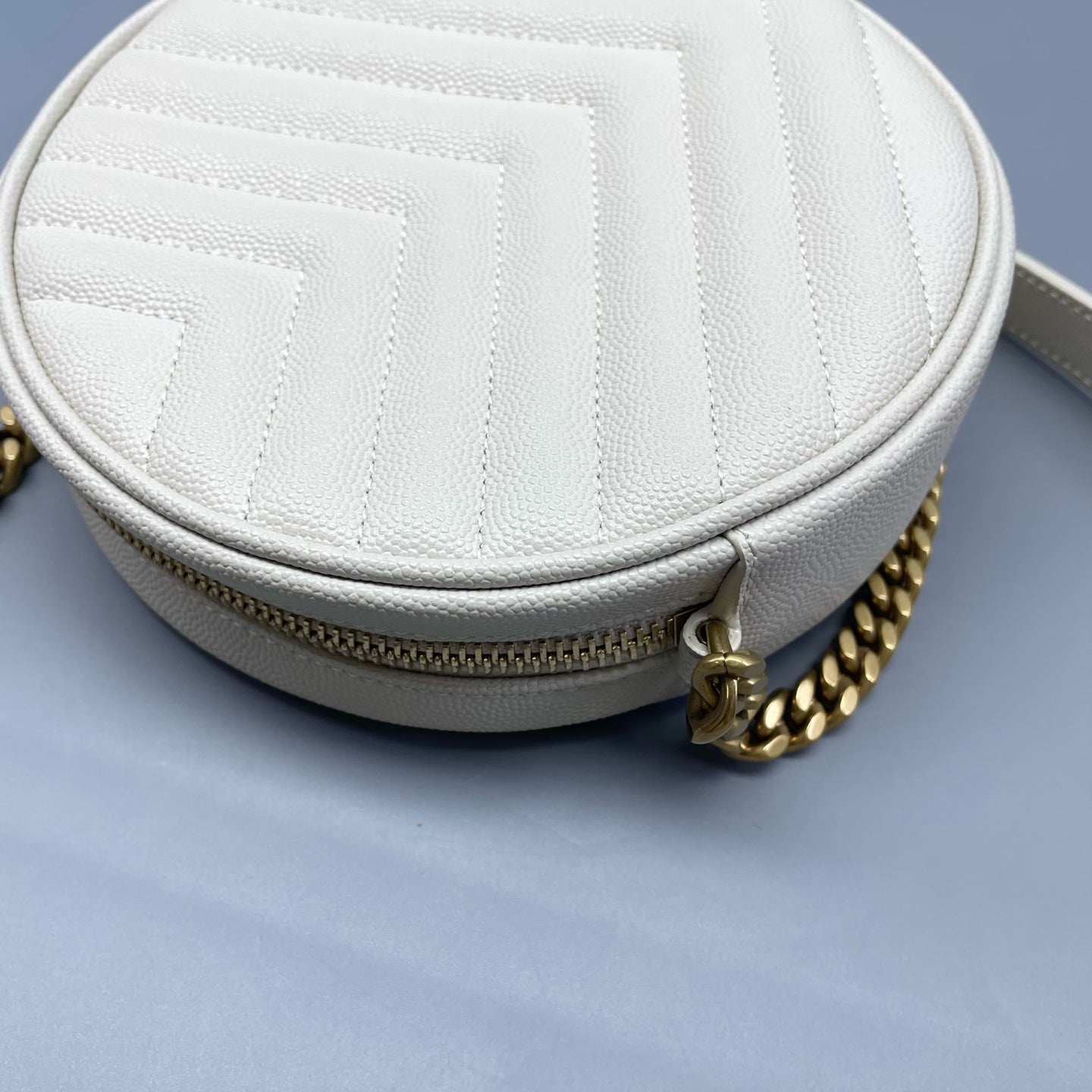 Saint Laurent - Circle Bag - Grained leather - White - (mini)