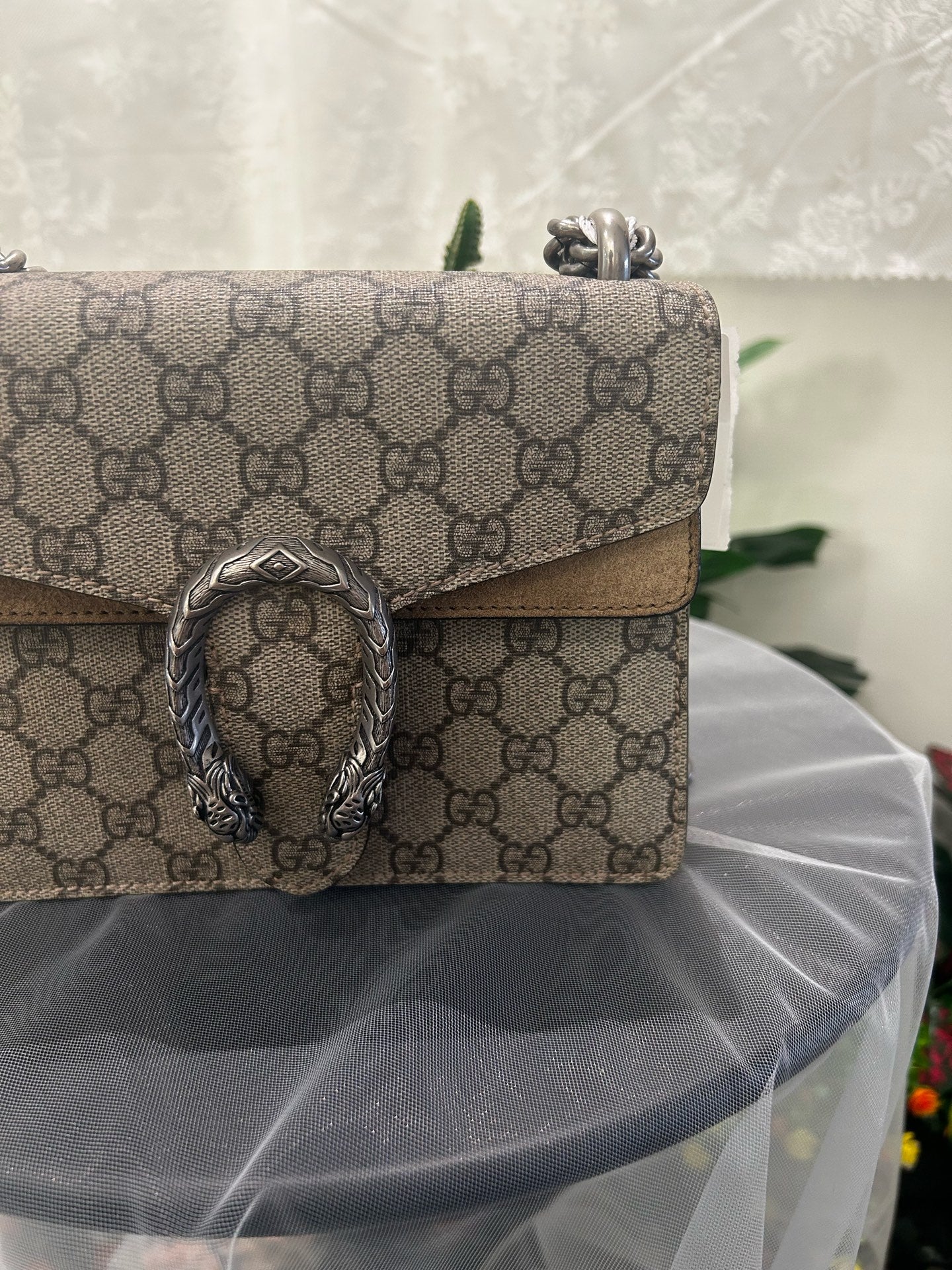 Gucci - Dionysus Mini Bag - GG Supreme canvas with suede trim - Beige and Camel - (Small)