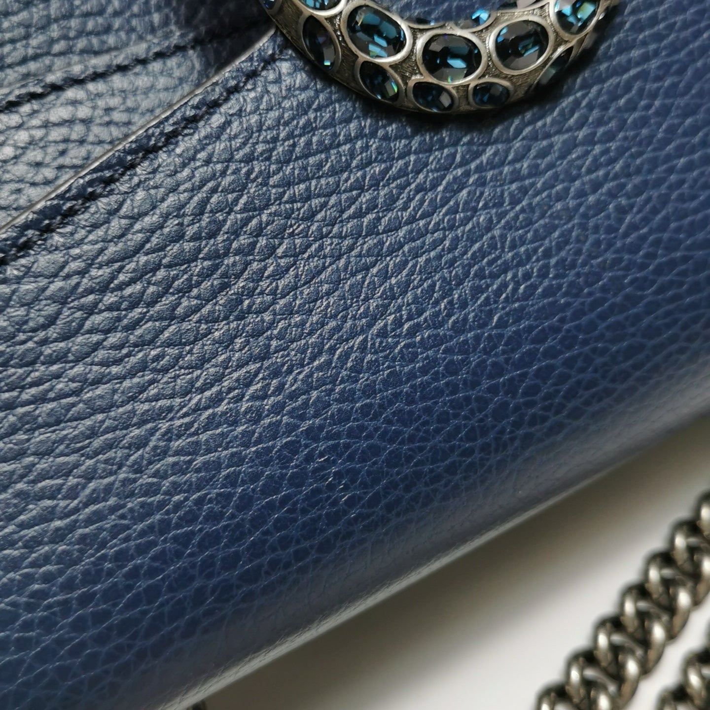 Gucci - Dionysus Shoulder Bag - Grained leather - Navy - (small)