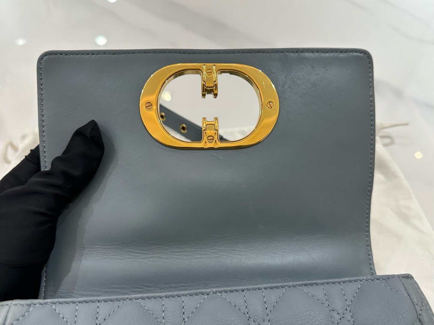 Dior - Miss Caro - Grained calfskin leather - Haze Blue - (Mini)