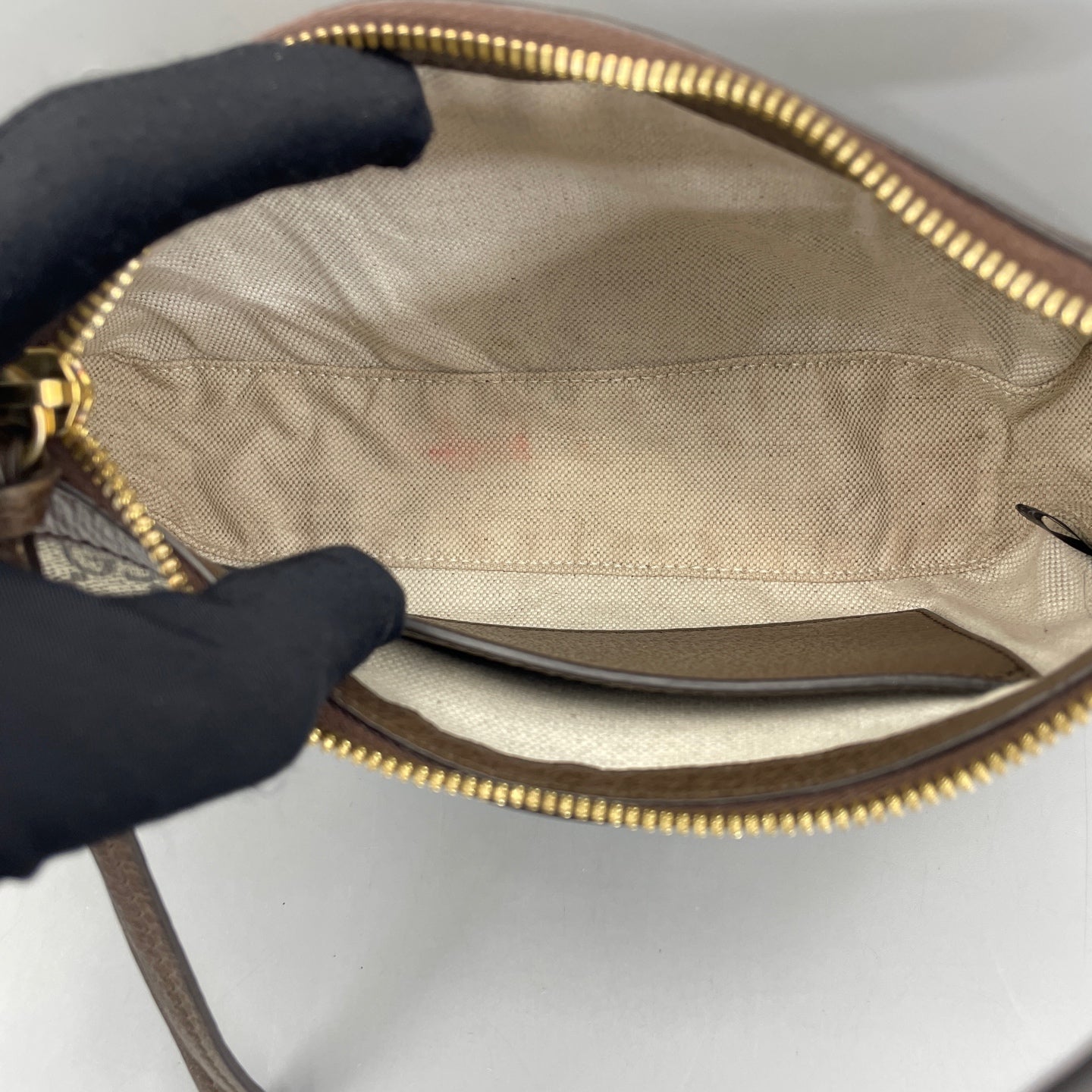 Gucci - Ophidia Shoulder Bag - GG Supreme canvas with leather trim - Beige and Brown with Gold-Tone Hardware - (mini)