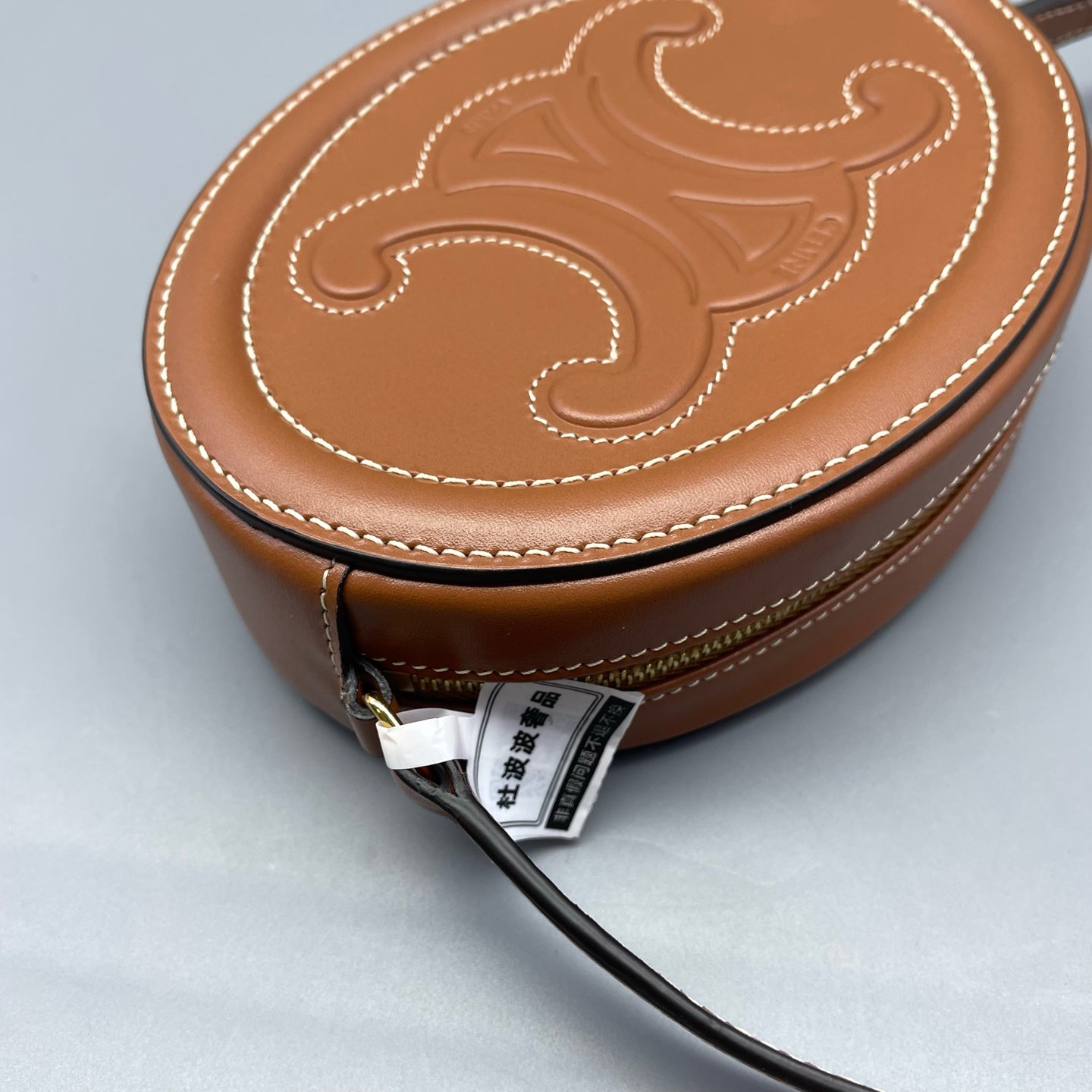 Celine - Triomphe Oval Bag - Leather - Caramel - (Mini)
