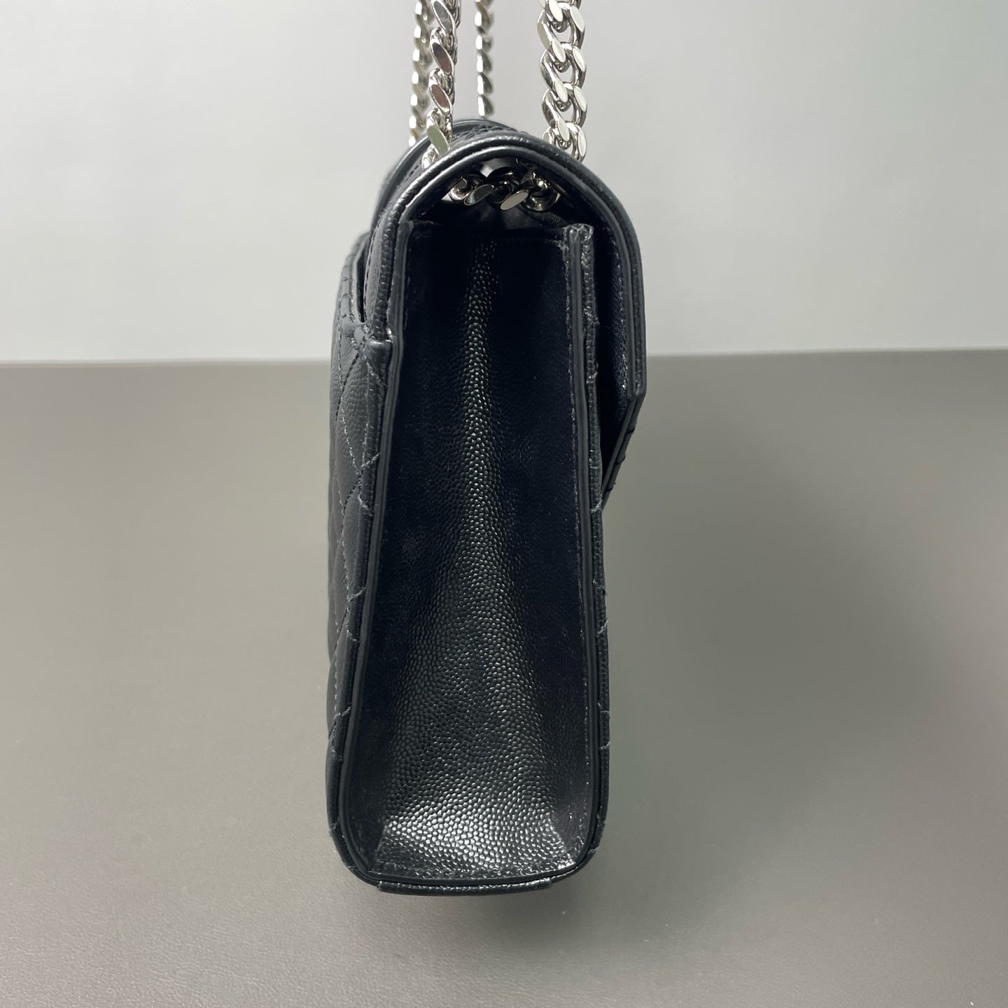 Saint Laurent - Envelope Bag - Pebbled calfskin leather - Black - (medium)