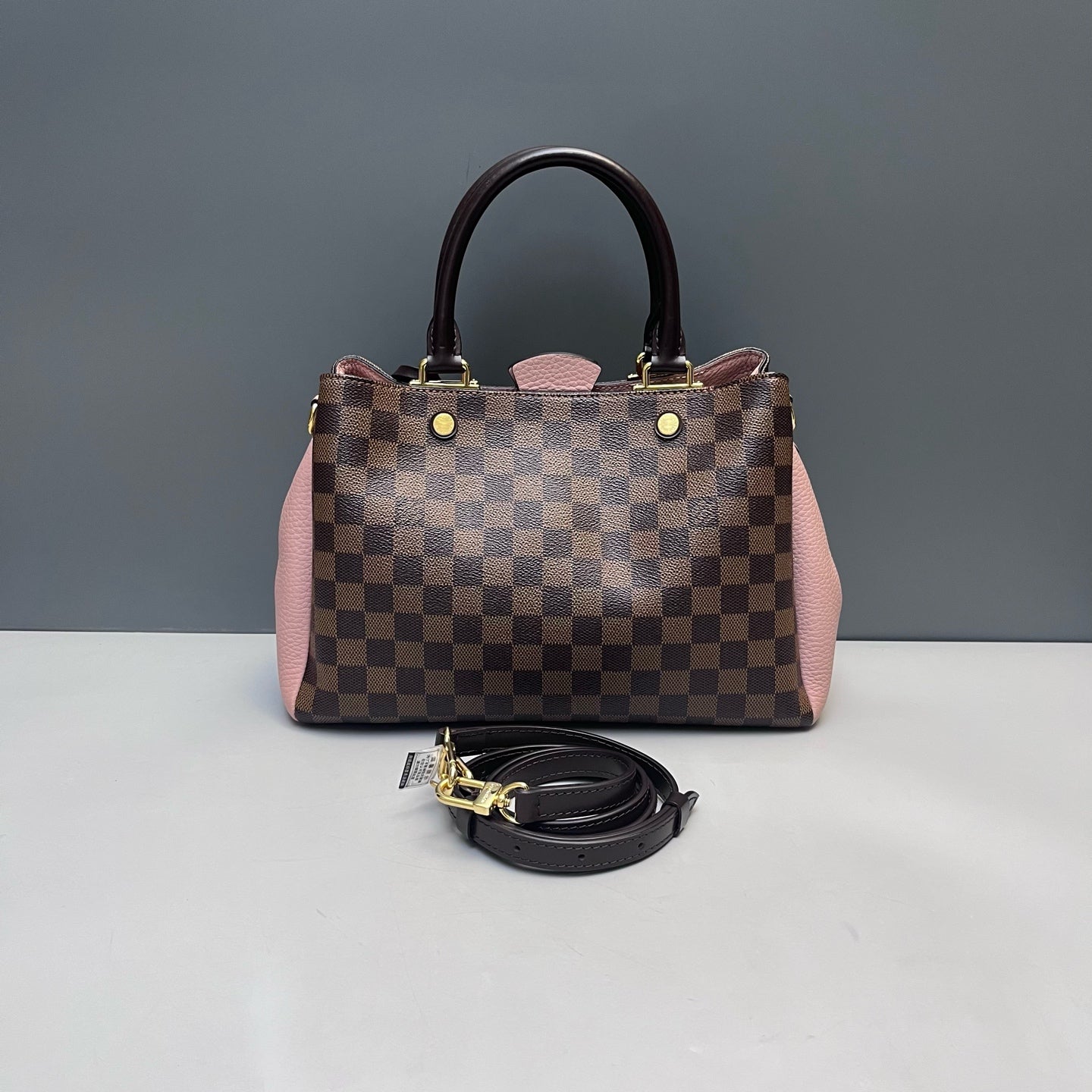 Louis Vuitton - Pallas - Damier Ebene coated canvas and Grained leather - Brown and Pink - (medium)