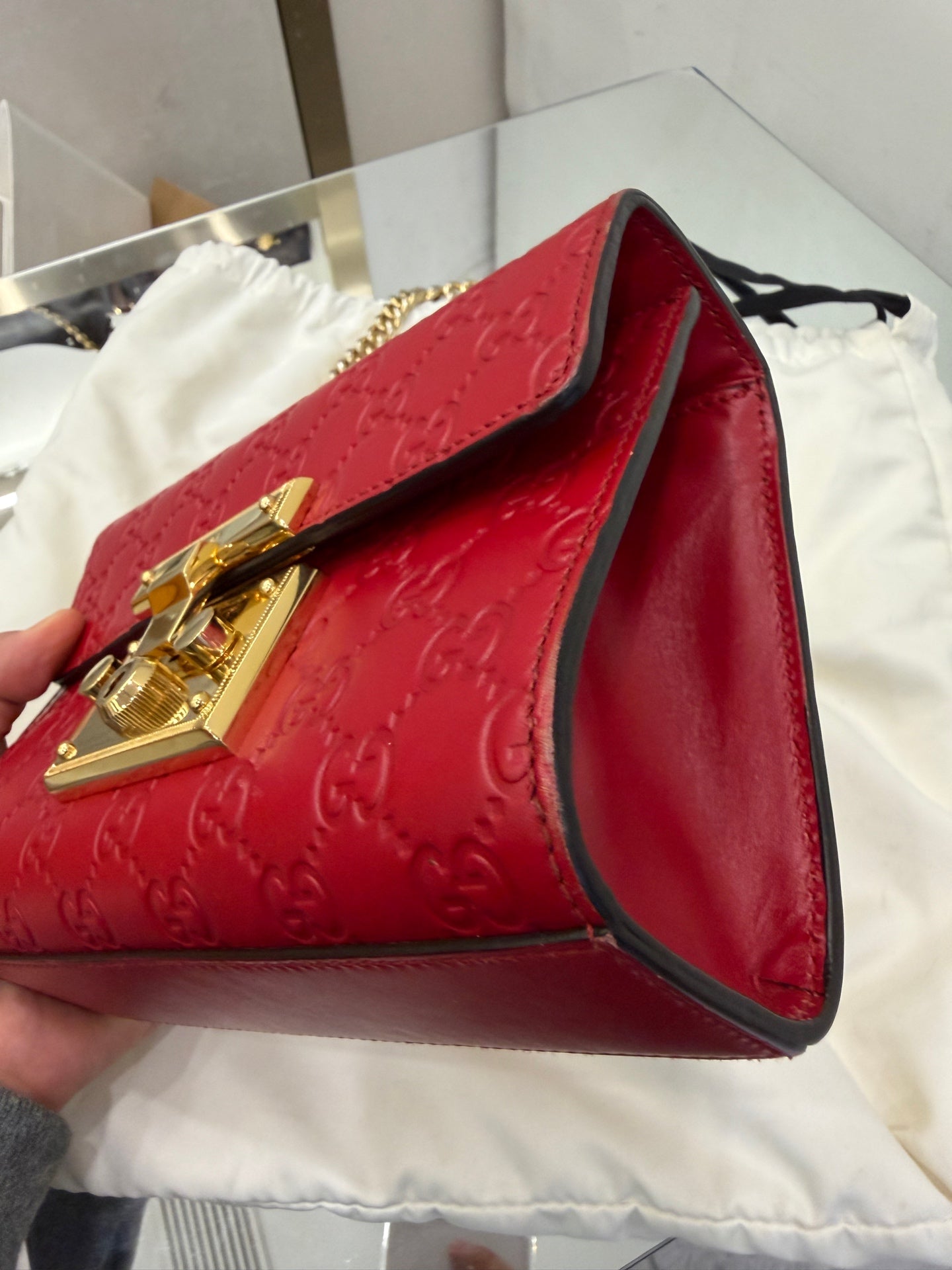 Gucci - Padlock - Guccissima embossed leather - Red - (small)