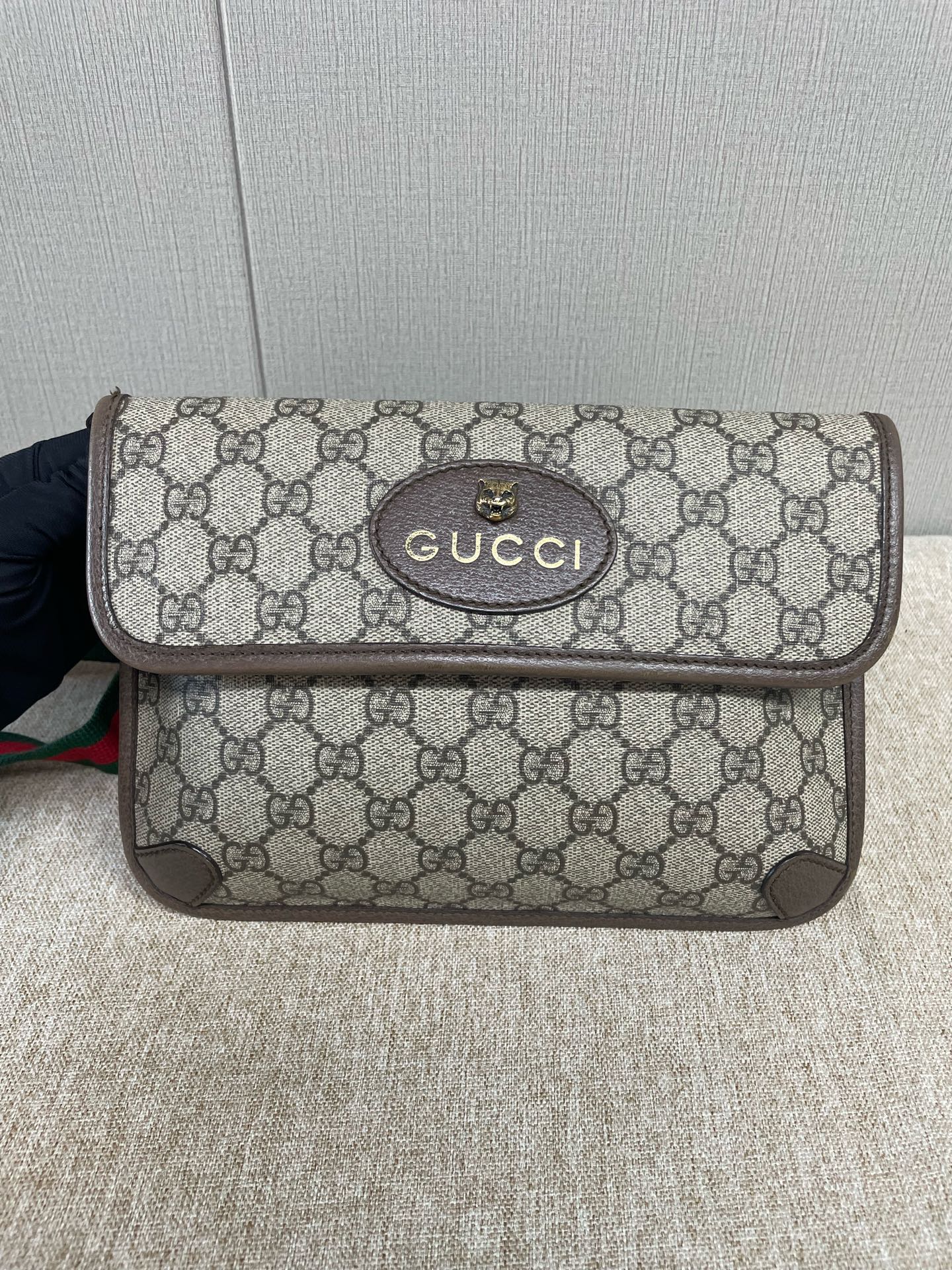 Gucci - GG Supreme Feline Head Belt Bag - Coated canvas with leather trim - Brown - (medium)