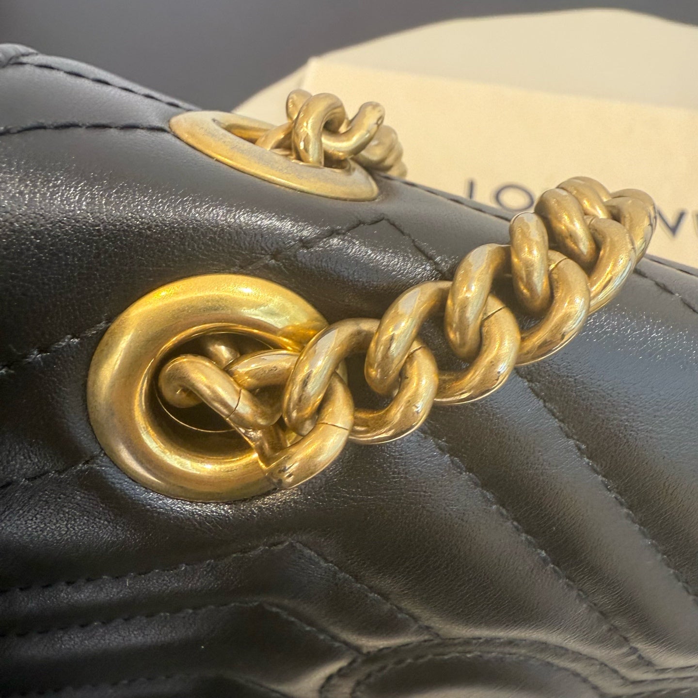 Gucci - GG Marmont Matelassé Small Chain Shoulder Bag - Leather - Black - (Small)