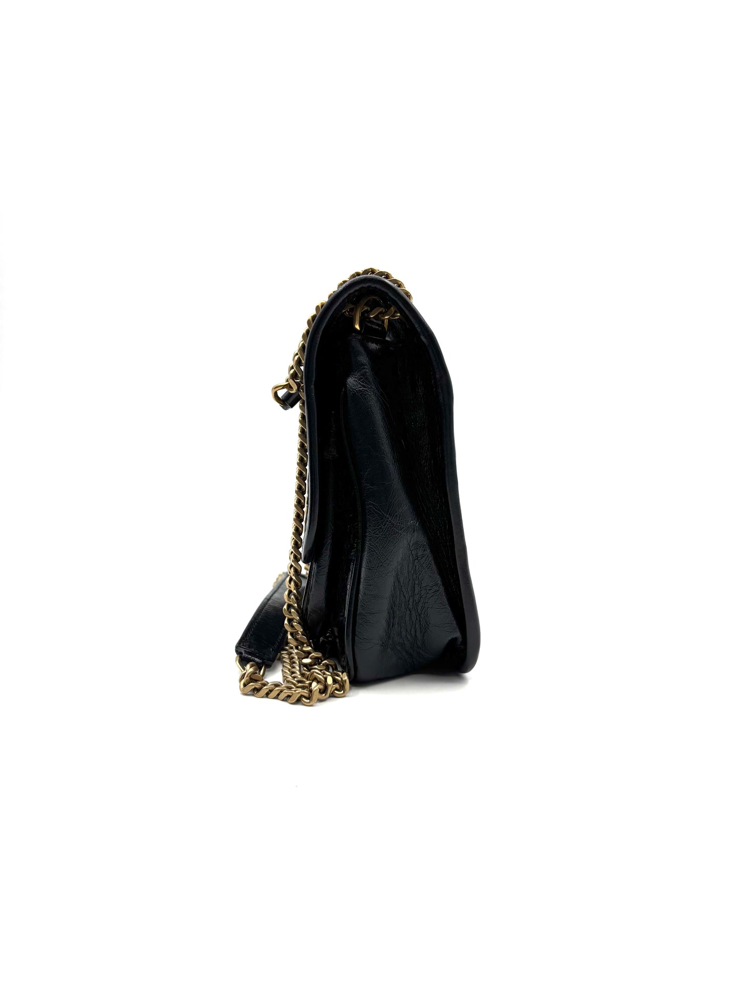 Saint Laurent - Niki - Wrinkled oil-waxed cowhide leather - Black - (mini)