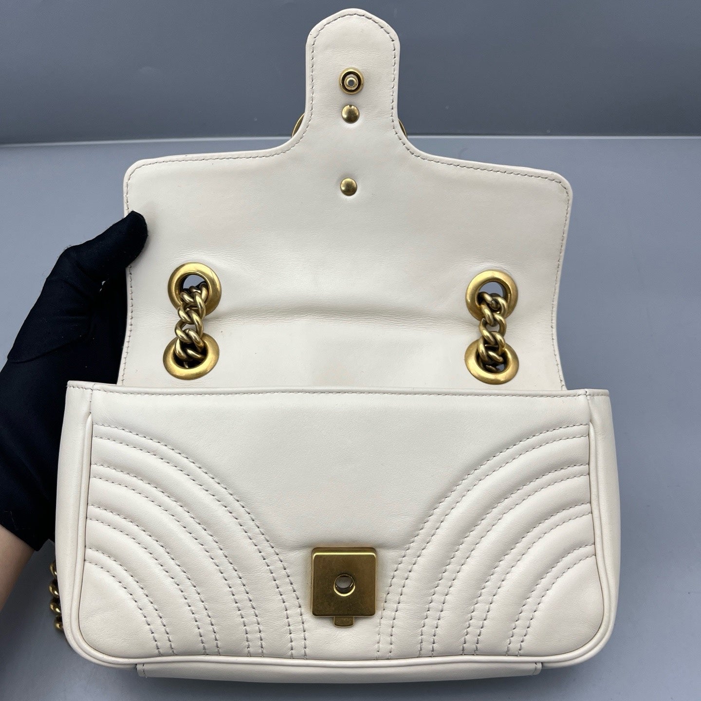 Gucci - GG Marmont Matelassé Mini Bag - Leather - White - (mini)