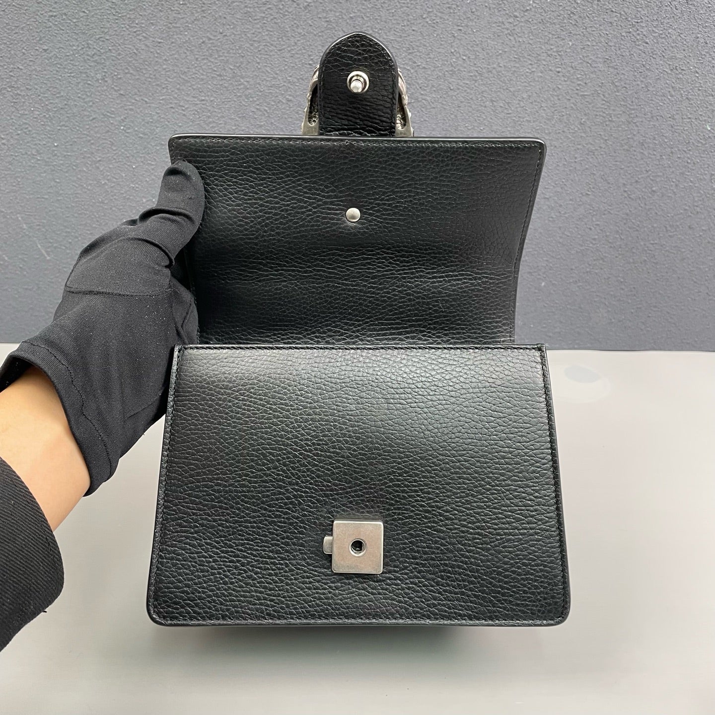 Gucci - Dionysus Bamboo Top Handle Bag with Crystal Closure - Leather - Black - (small)