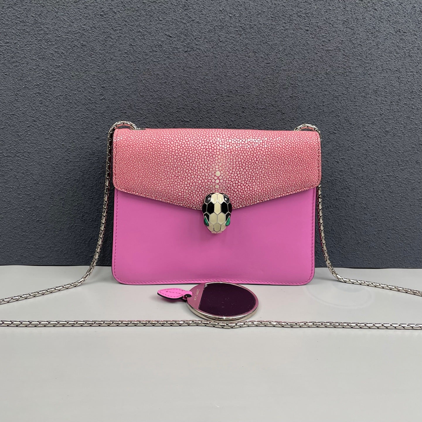 Bvlgari - Serpenti Forever - Stingray leather and Calfskin leather - Pink - (small)
