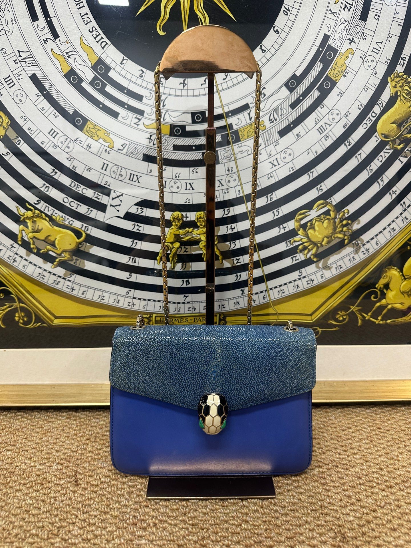 BVLGARI - Serpenti Forever - Stingray leather and calfskin leather - Blue - (mini)