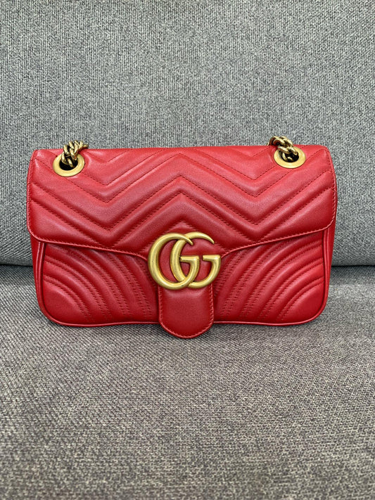 Gucci - GG Marmont - Leather - Red - (small)