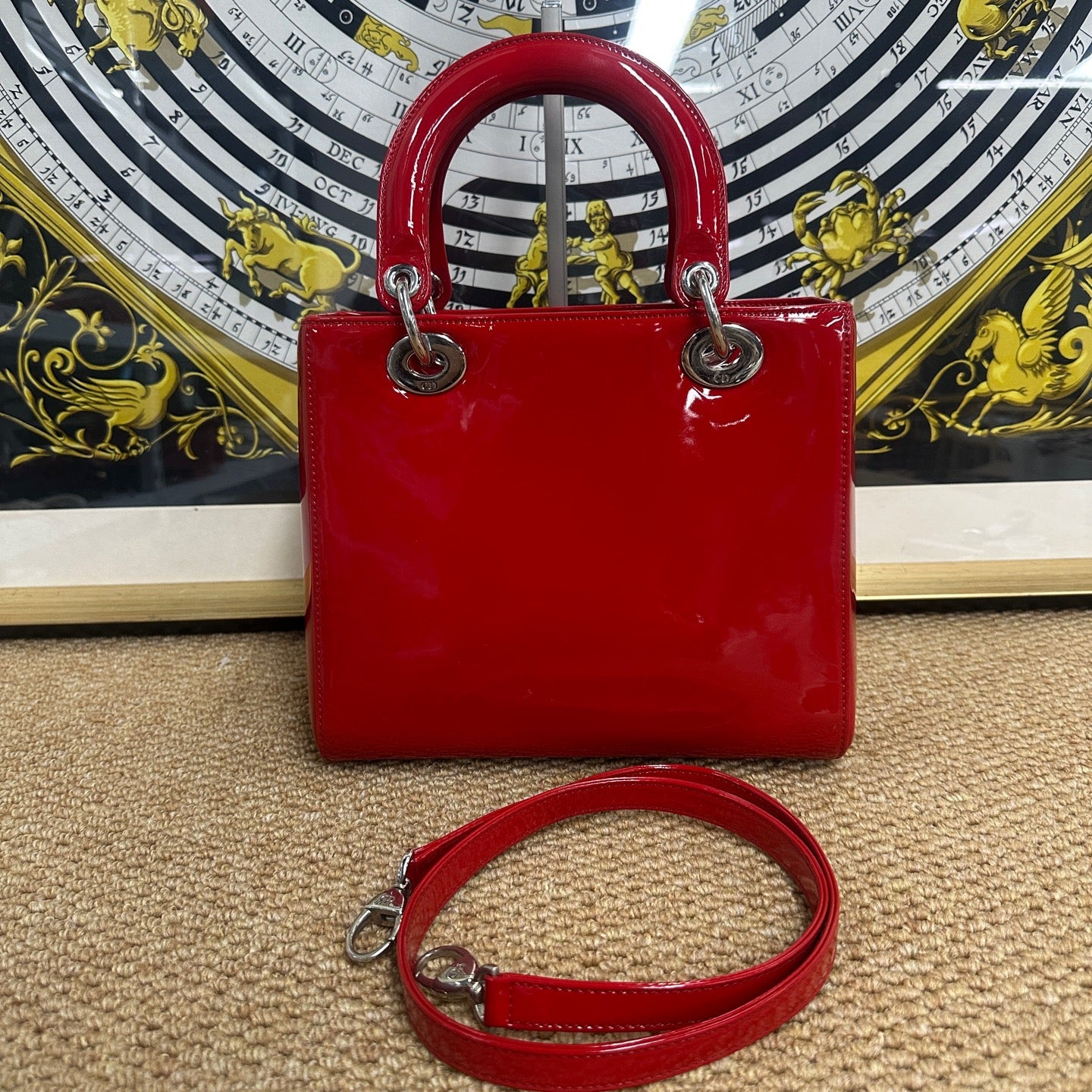 Dior - Lady Dior - Patent leather - Red - (medium)