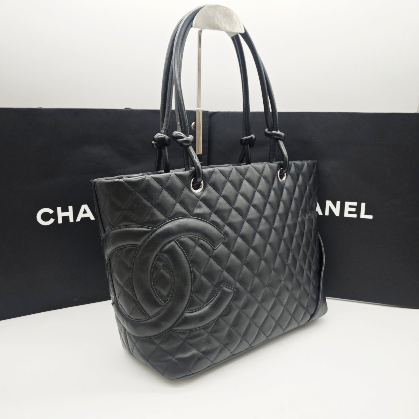 Chanel - Cambon Tote Bag - Calfskin leather - Black - (Medium)