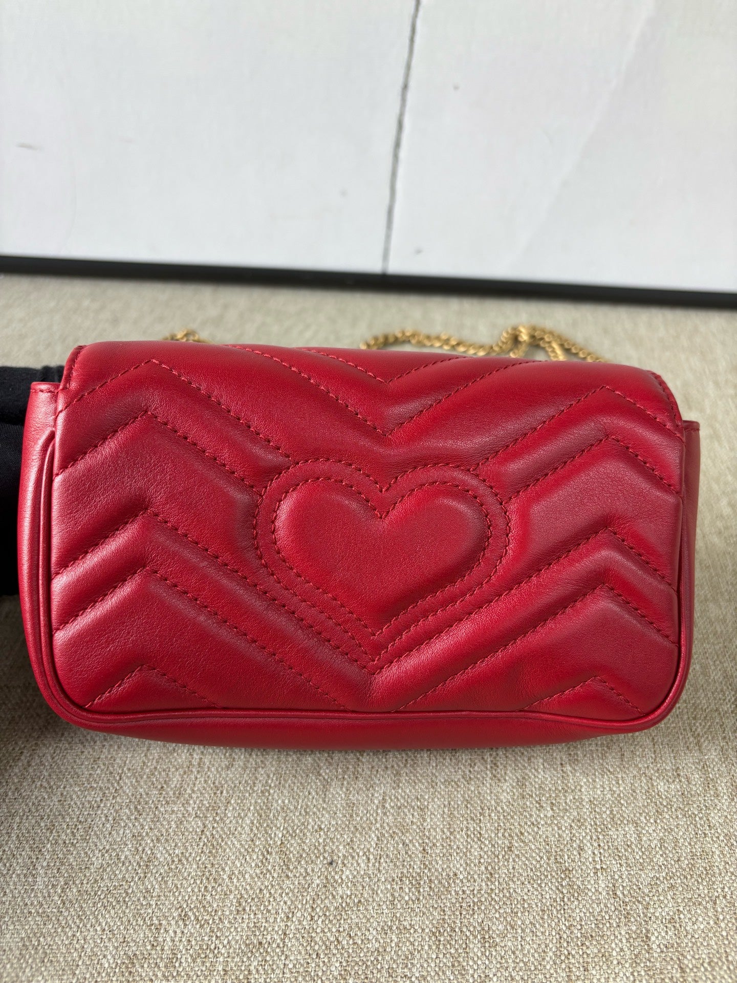 Gucci - GG Marmont Matelassé Mini Chain Bag - Cowhide leather - Red - (mini)