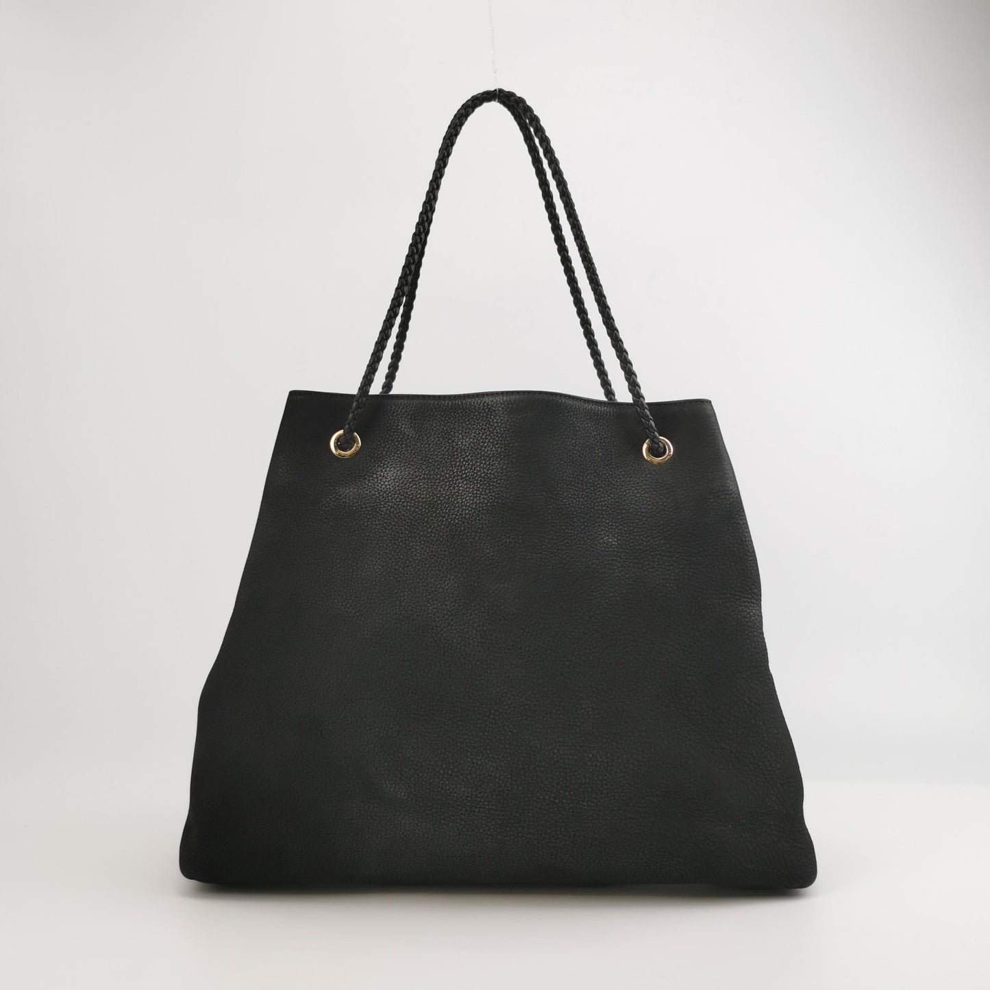 Gucci - Grained Leather Gold Logo Tote Bag - Leather - Black - (large)