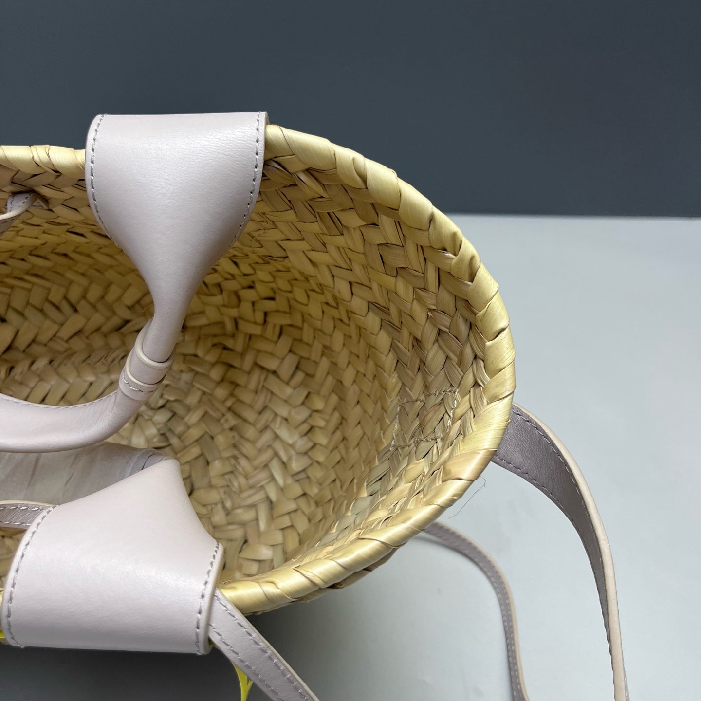 Chloe - Sense Basket Bag - Wicker and Leather - Beige with Light Purple Accents - (mini)