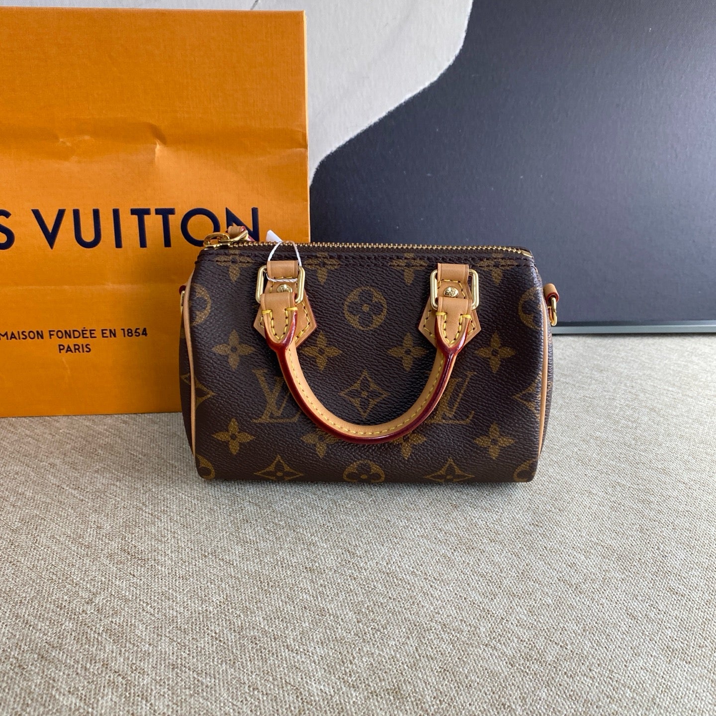 Louis Vuitton - Nano Speedy - Monogram coated canvas with natural cowhide leather trim - Brown - (mini)