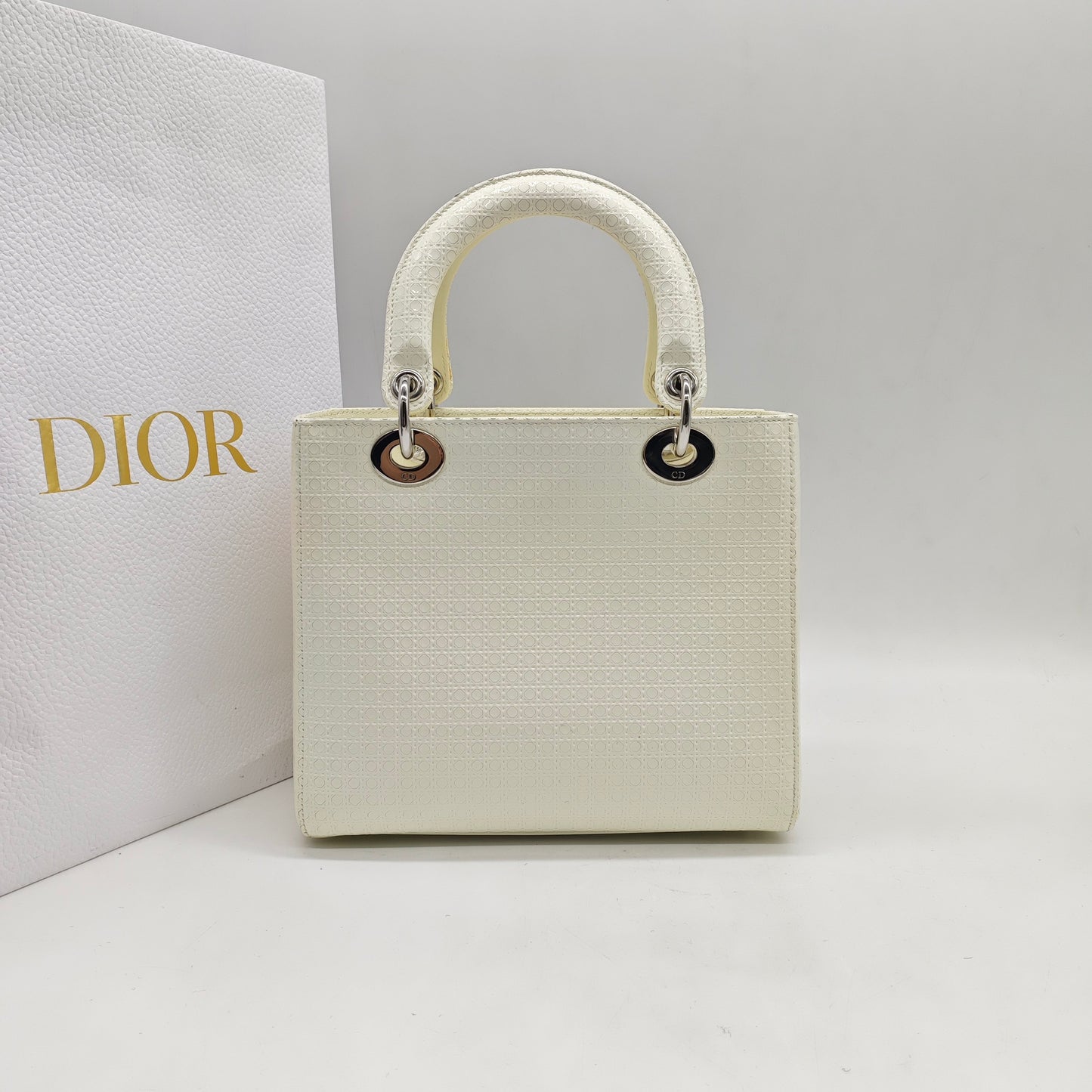 Dior - Lady Dior 5-block - Patent leather - White - (Medium)