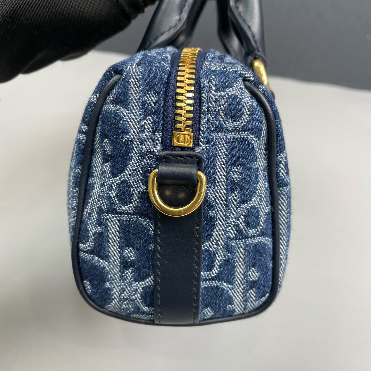 Dior - Groove Mini Boston Bag - Denim canvas with Dior Oblique jacquard and smooth leather trim - Blue - (mini)