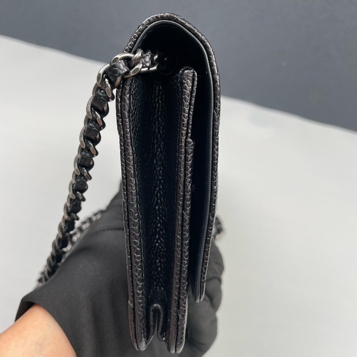 Chanel - 2.55 Wallet on Chain (WOC) - Grained calfskin leather - Black - (mini)