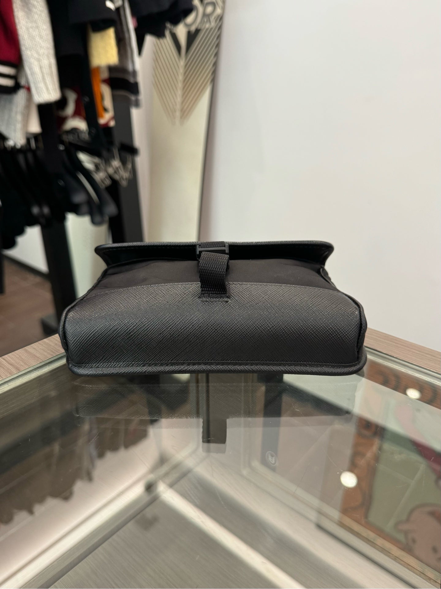 Prada - Re-Nylon and Saffiano Leather Messenger Bag - Re-Nylon with Saffiano leather trim - Black - (small)