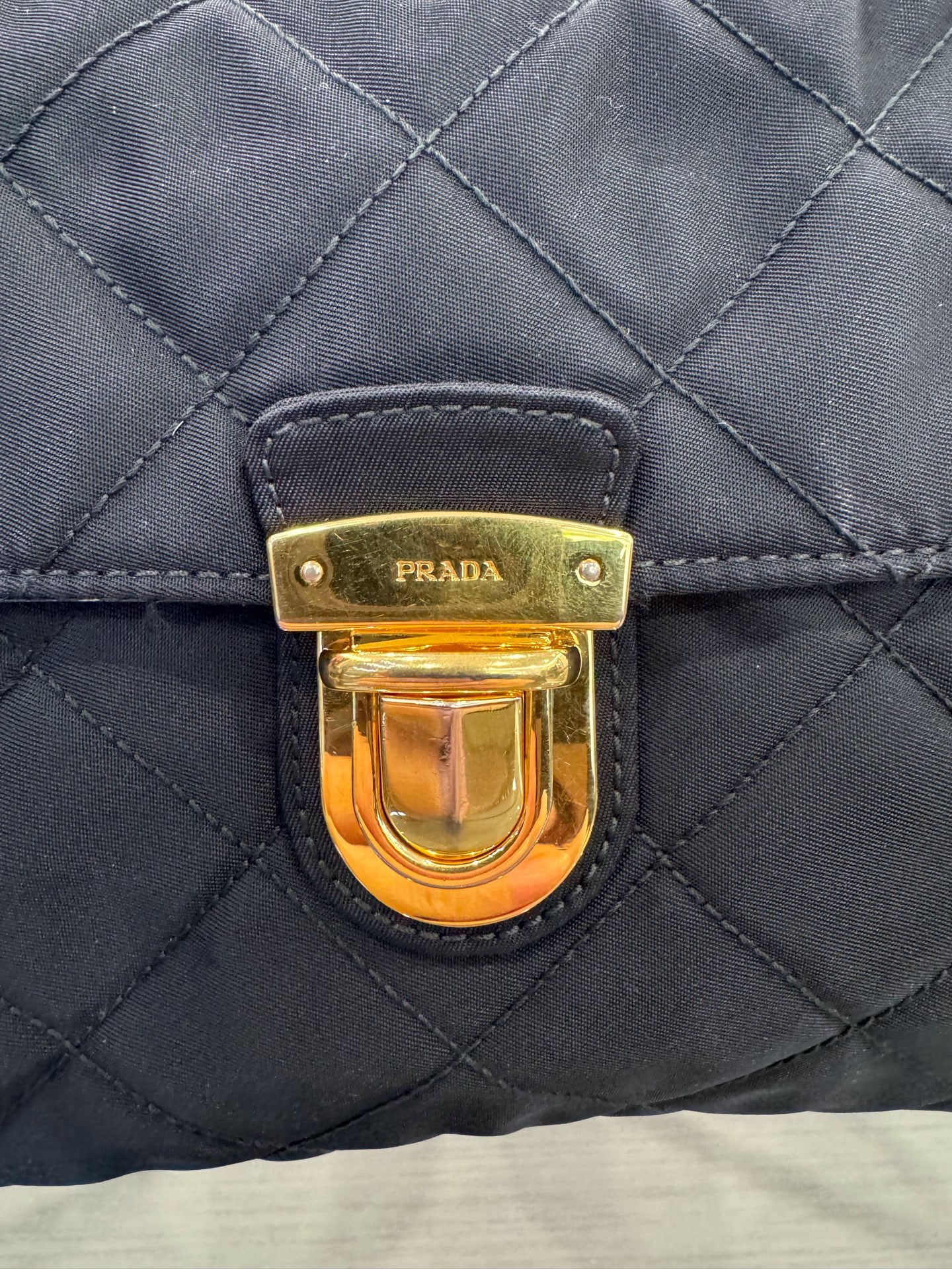 Prada - Quilted Nylon Chain Shoulder Bag - Technical fabric - Black - (Small)