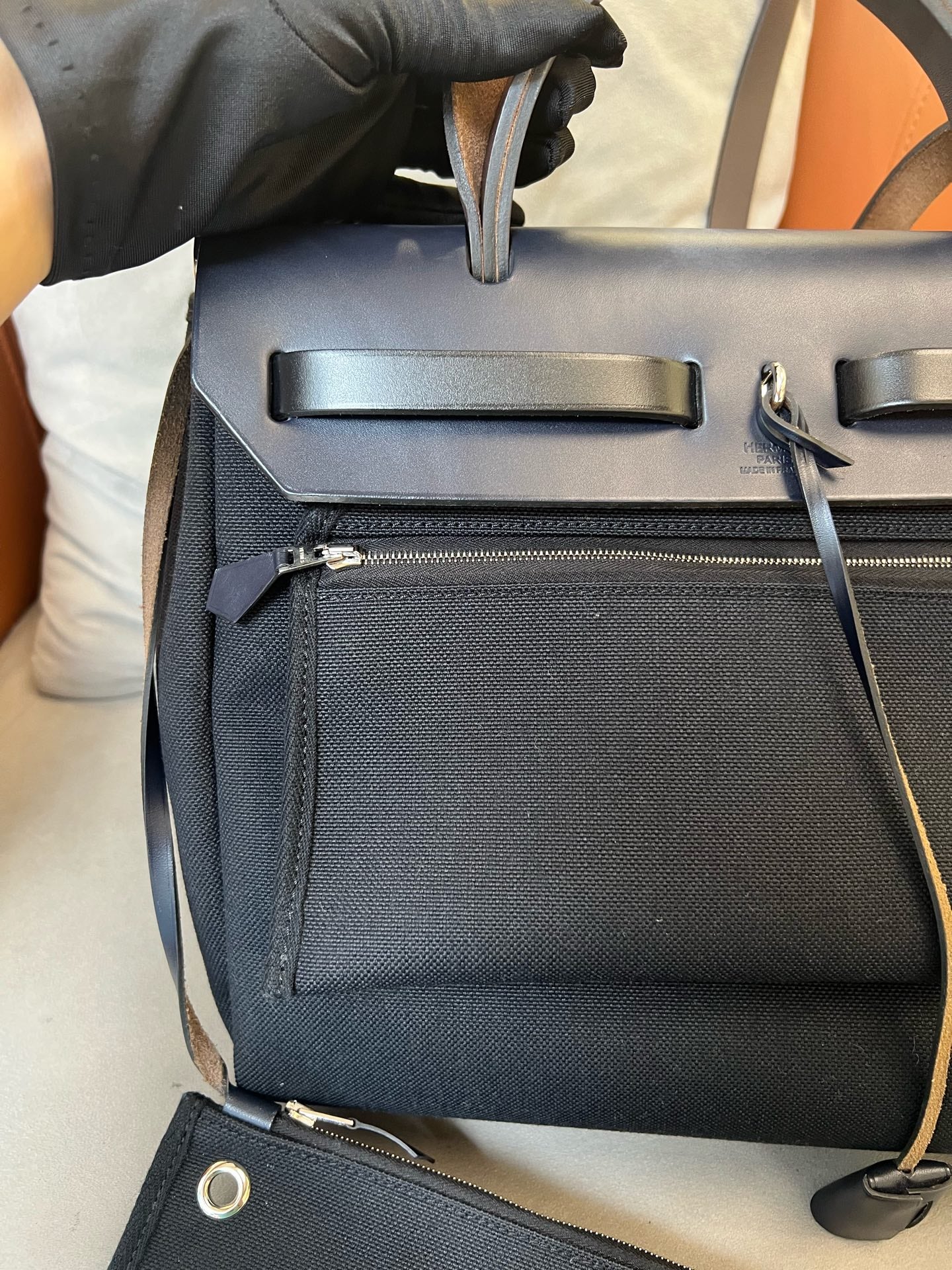 Hermes - Herbag 31 - Canvas with Vachetta Hunter Leather trim - Black - (medium)
