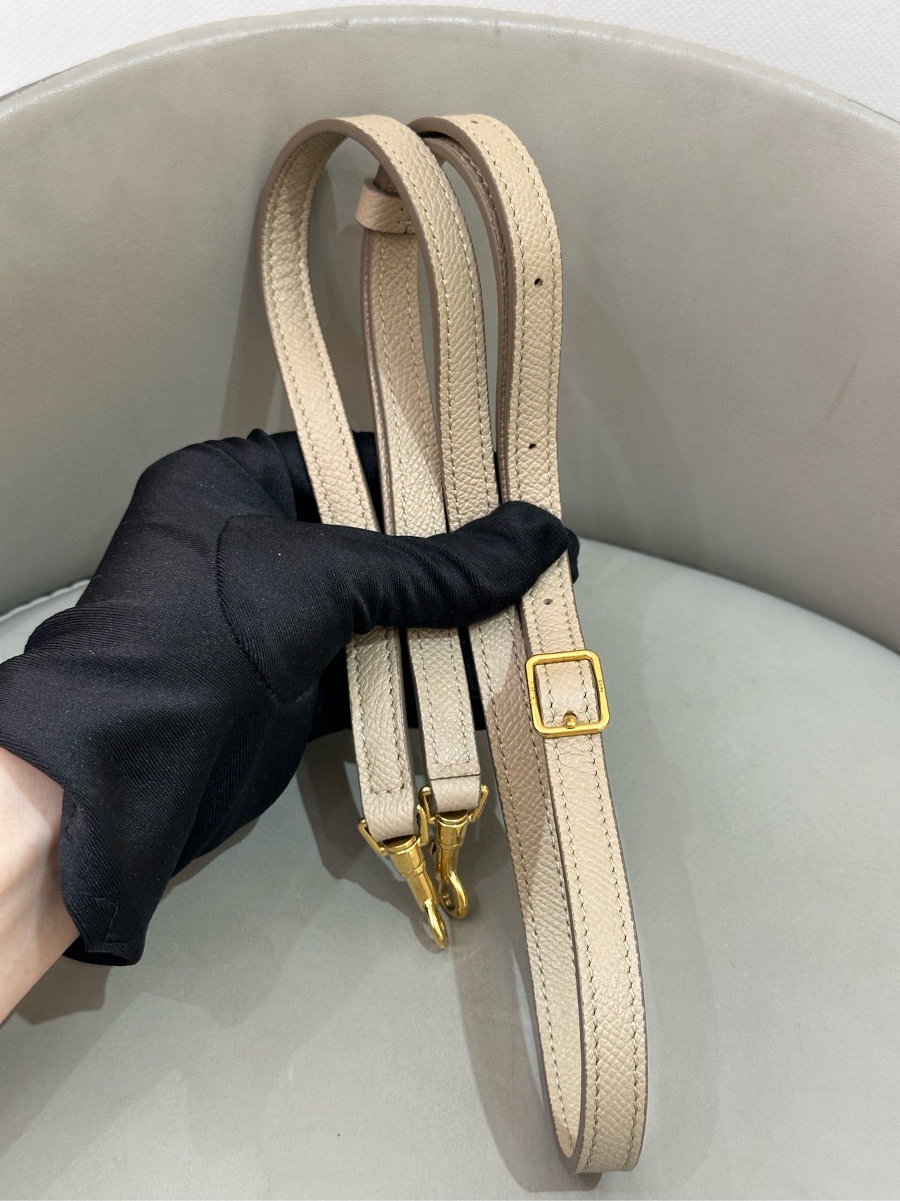 Celine - Belt Nano - Grained cowhide leather - Grey - (mini)