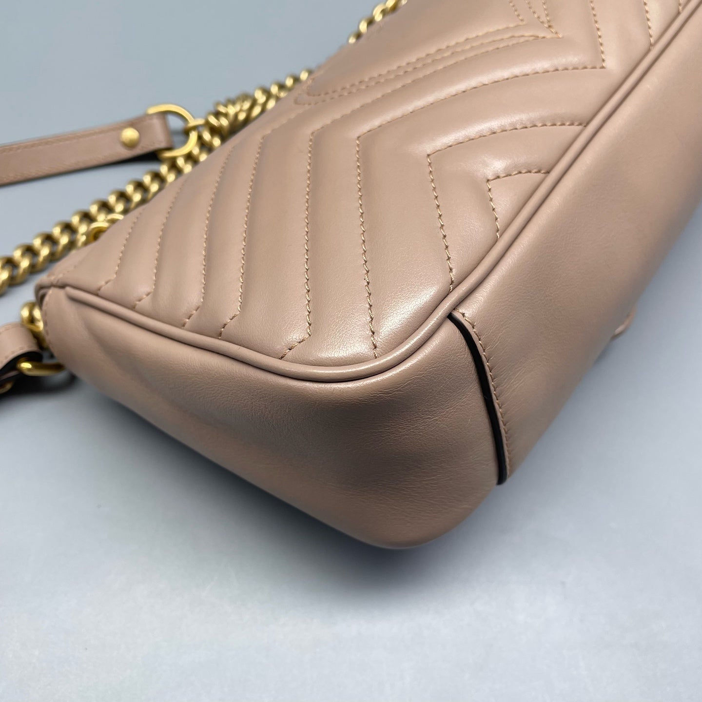 Gucci - GG Marmont Matelassé Small Shoulder Bag - Leather - Beige - (small)