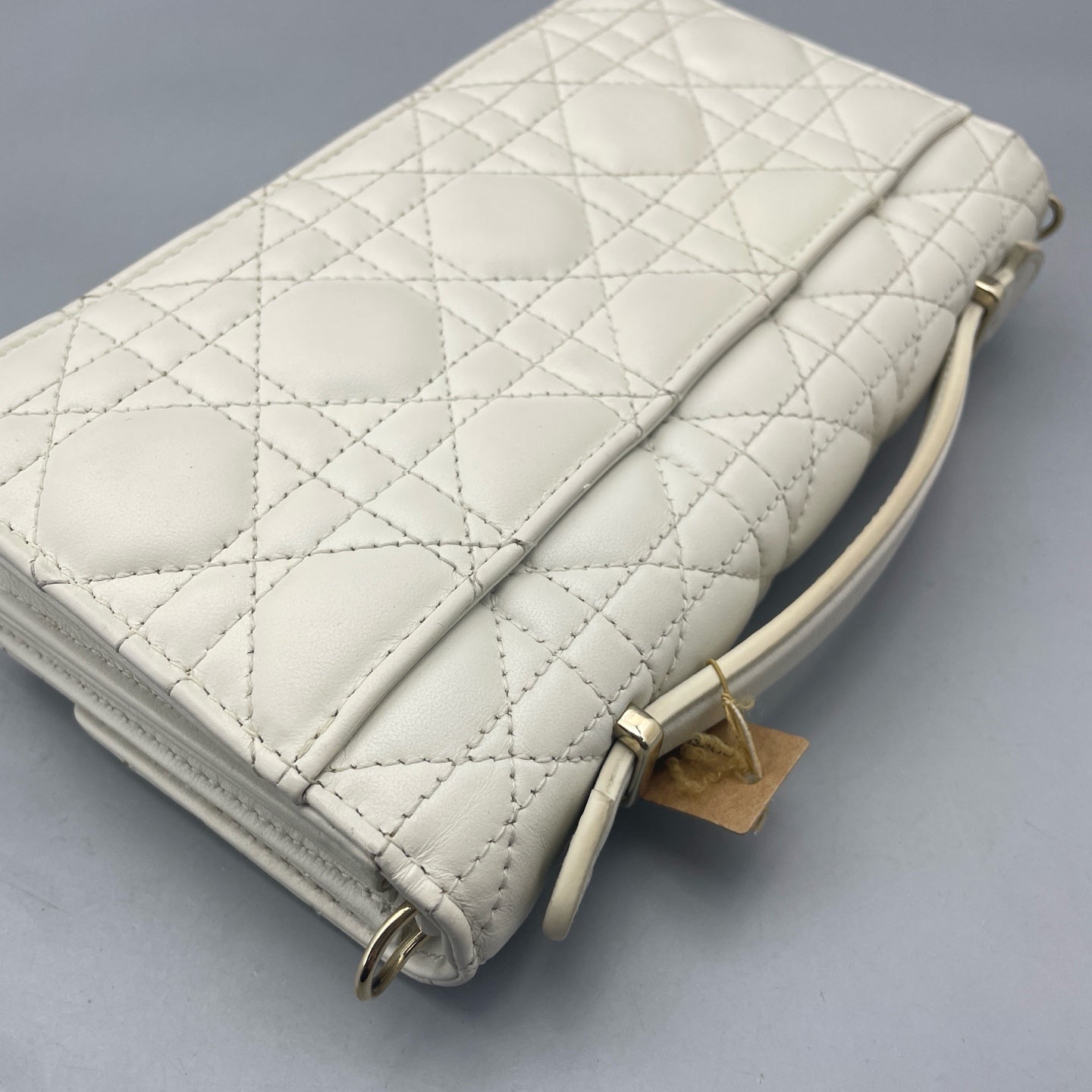 Dior - Lady Dior WOC with Pearl Chain - Leather - White - (mini)