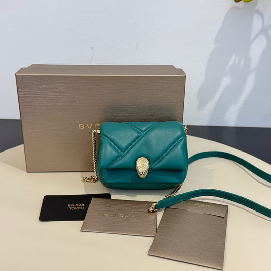 Bvlgari - Serpenti Cabochon Micro Bag - Leather - Green - (mini)