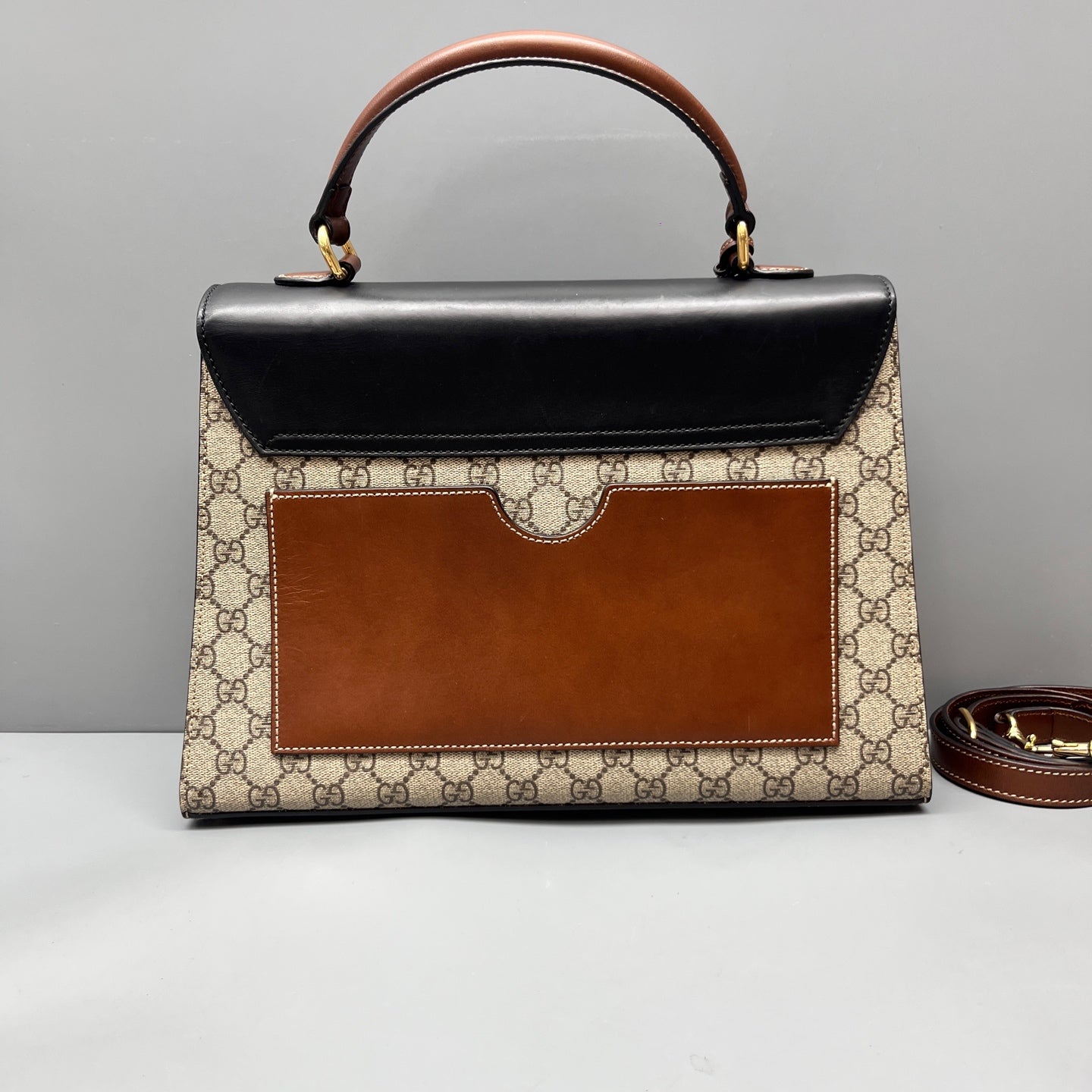 Gucci - Padlock Top Handle Satchel - GG Supreme canvas and smooth leather - Multicolour (Beige/Ebony GG Supreme, Black, Brown) - (Medium)