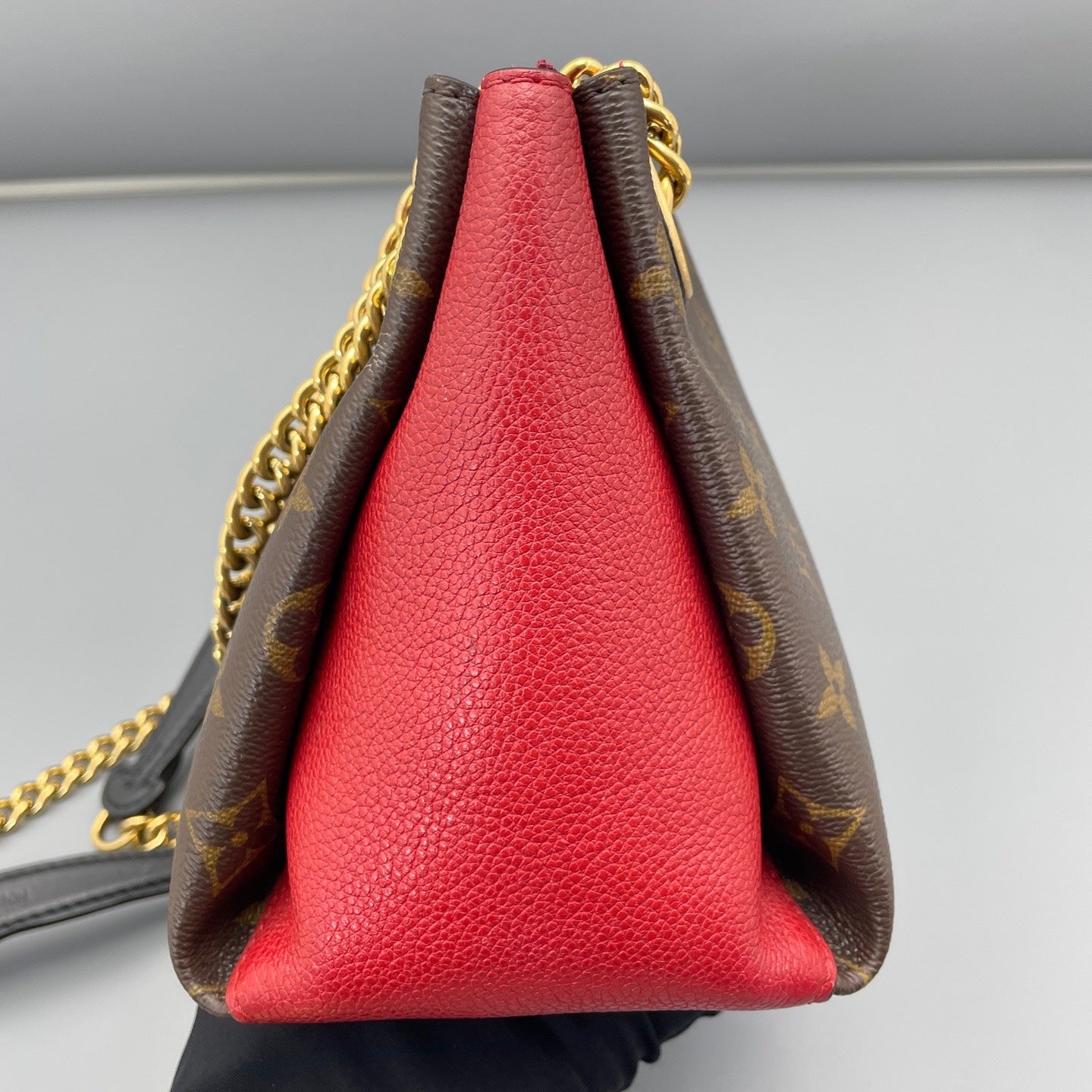 Louis Vuitton - Sûrene BB - Monogram coated canvas with grained leather trim - Monogram Brown and Red - (small)