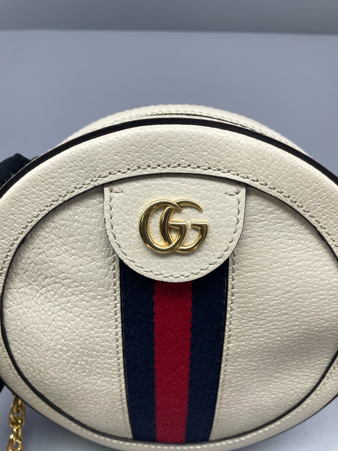 Gucci - Marmont Round Shoulder Bag - Grained leather - White - (mini)