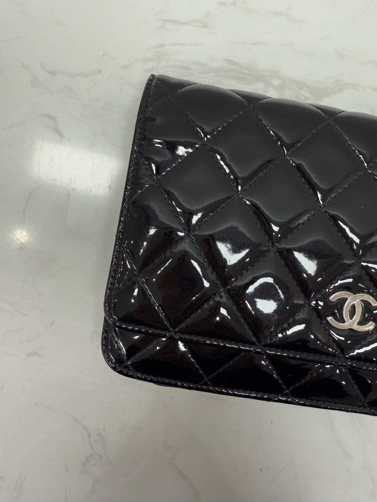 Chanel - Wallet On Chain (WOC) - Patent leather - Black - (mini)
