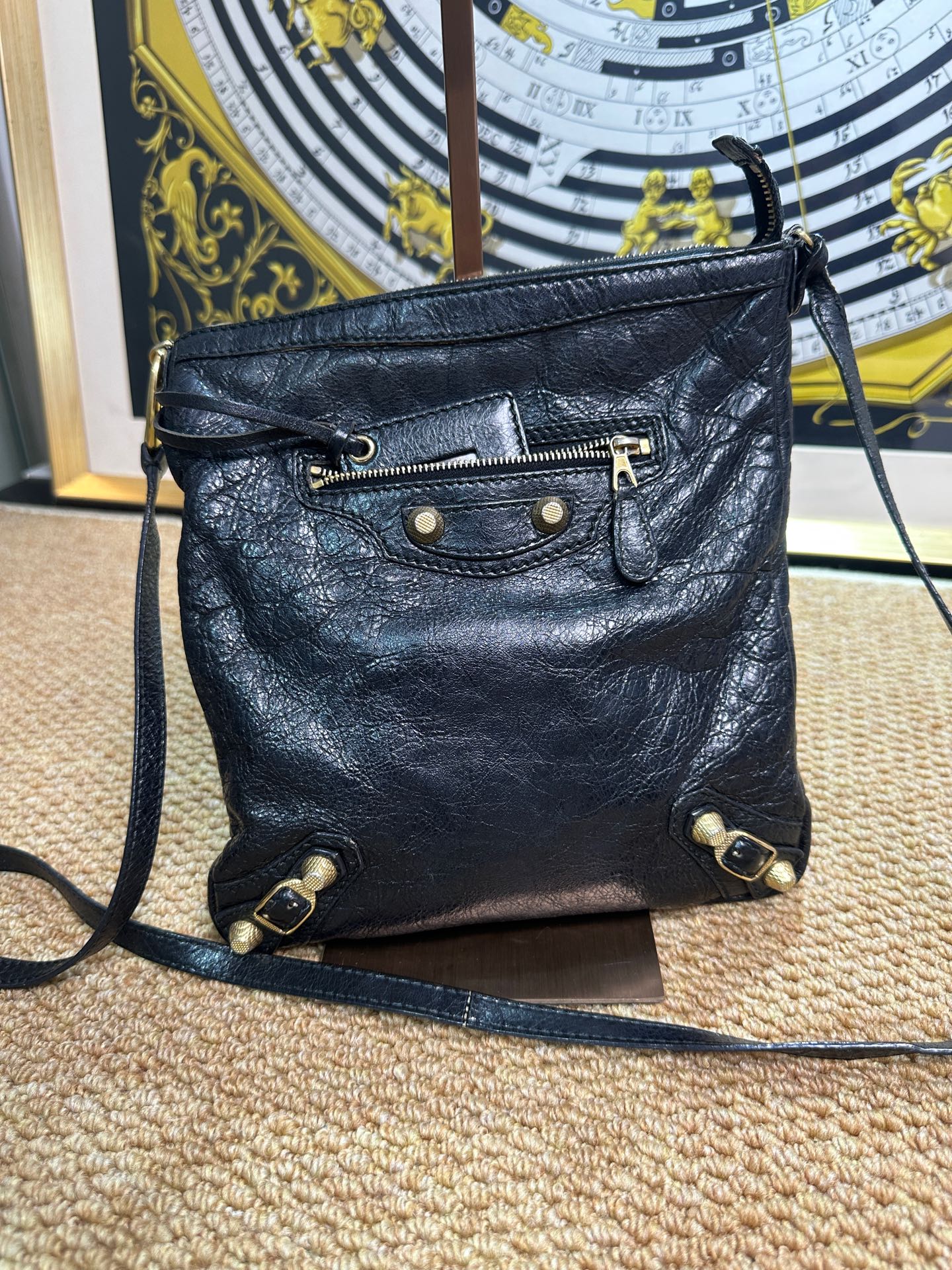 Balenciaga - Motorcycle Crossbody Bag - Leather - Black - (mini)