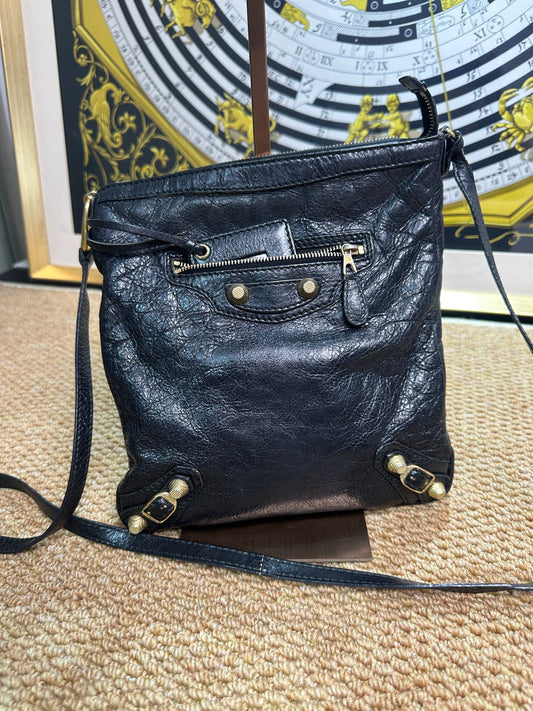 Balenciaga - Motorcycle Crossbody Bag - Leather - Black - (mini)