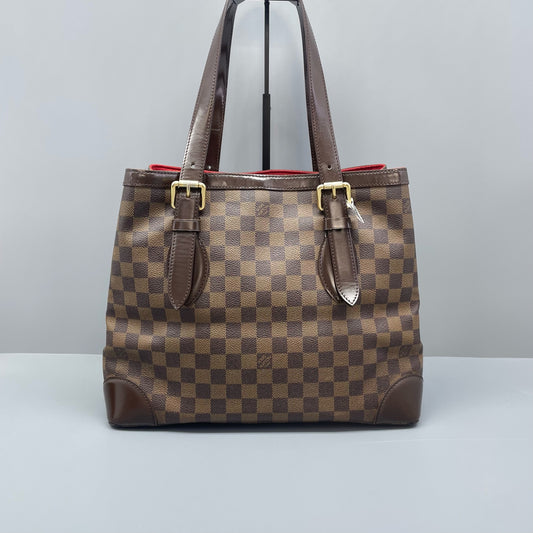 Louis Vuitton - Hampstead MM - Damier Ebene coated canvas with brown leather trim - Brown - (Large)