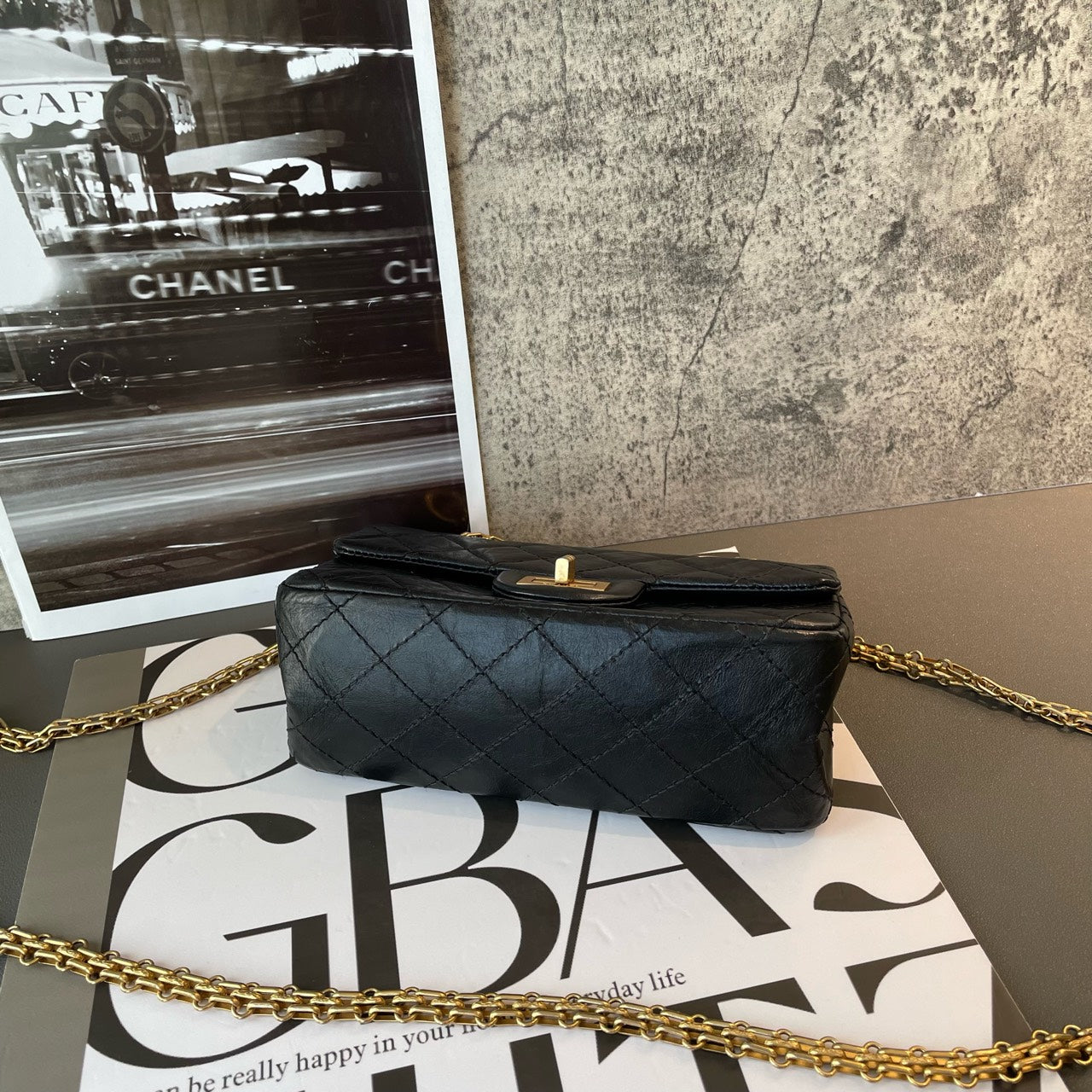 Chanel - 2.55 Reissue Mini - Aged calfskin leather - Black - (mini)