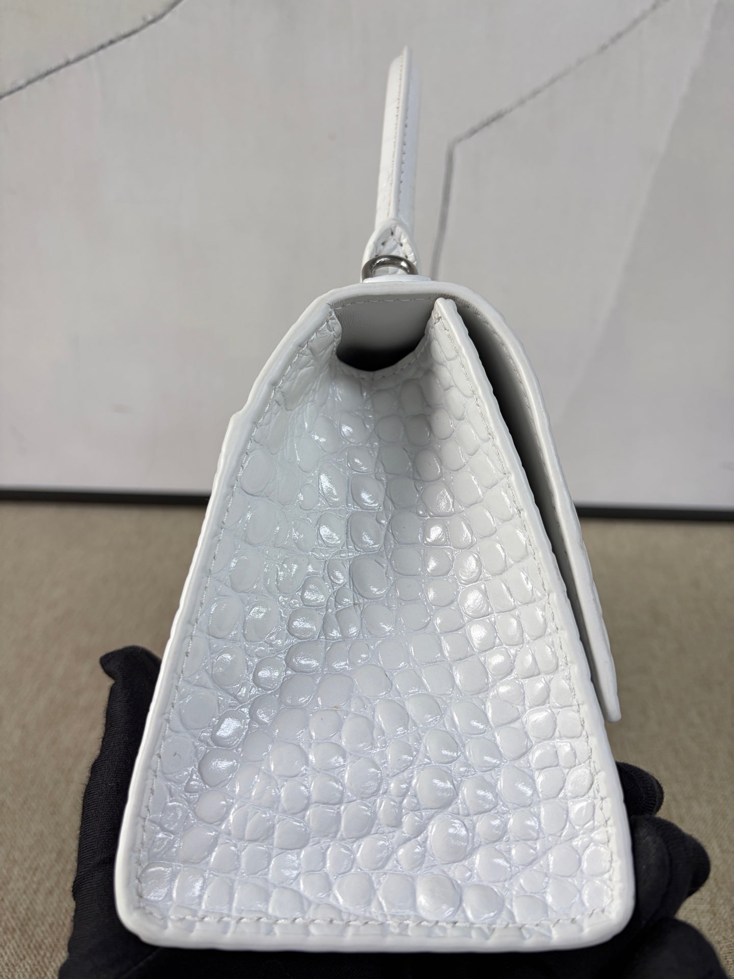 Balenciaga - Hourglass Top Handle Bag S - Cowhide leather - White - (Small)
