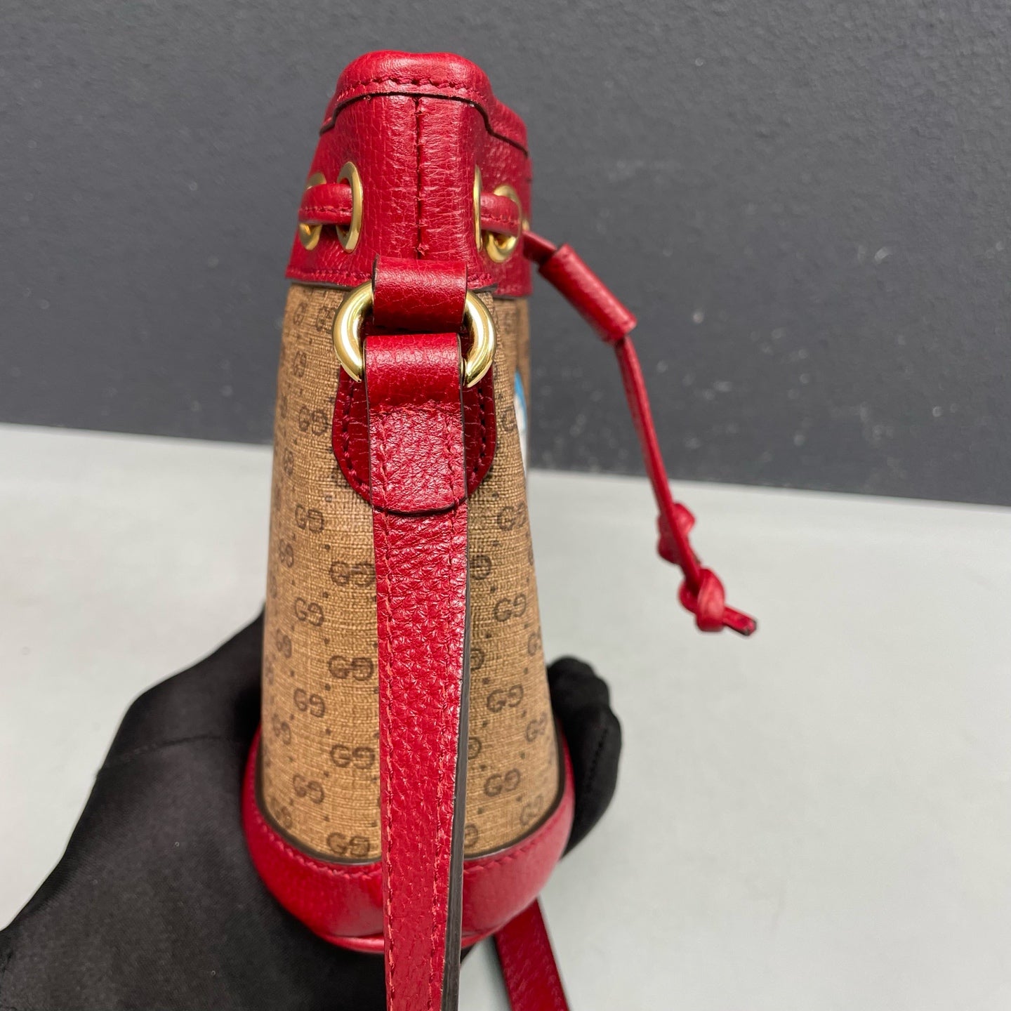 Gucci - Doraemon Collaboration Mini Bucket Bag - Coated canvas and leather - Brown and Red with Multicolour graphic - (mini)
